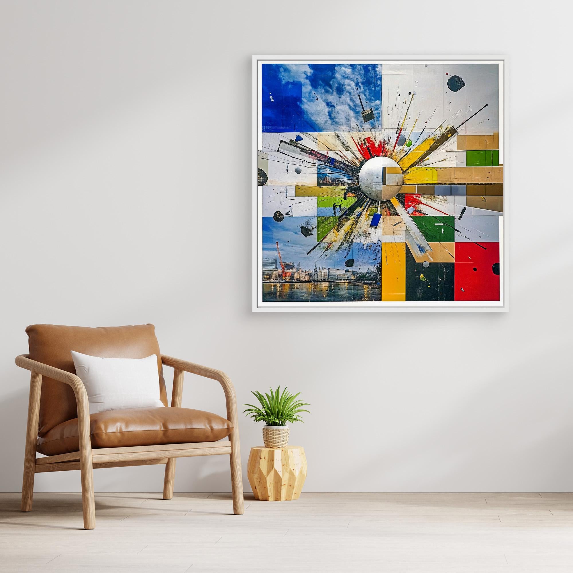 Canvas Print: "Metropolitan Radiance" - Abstract Cityscape Wall Art