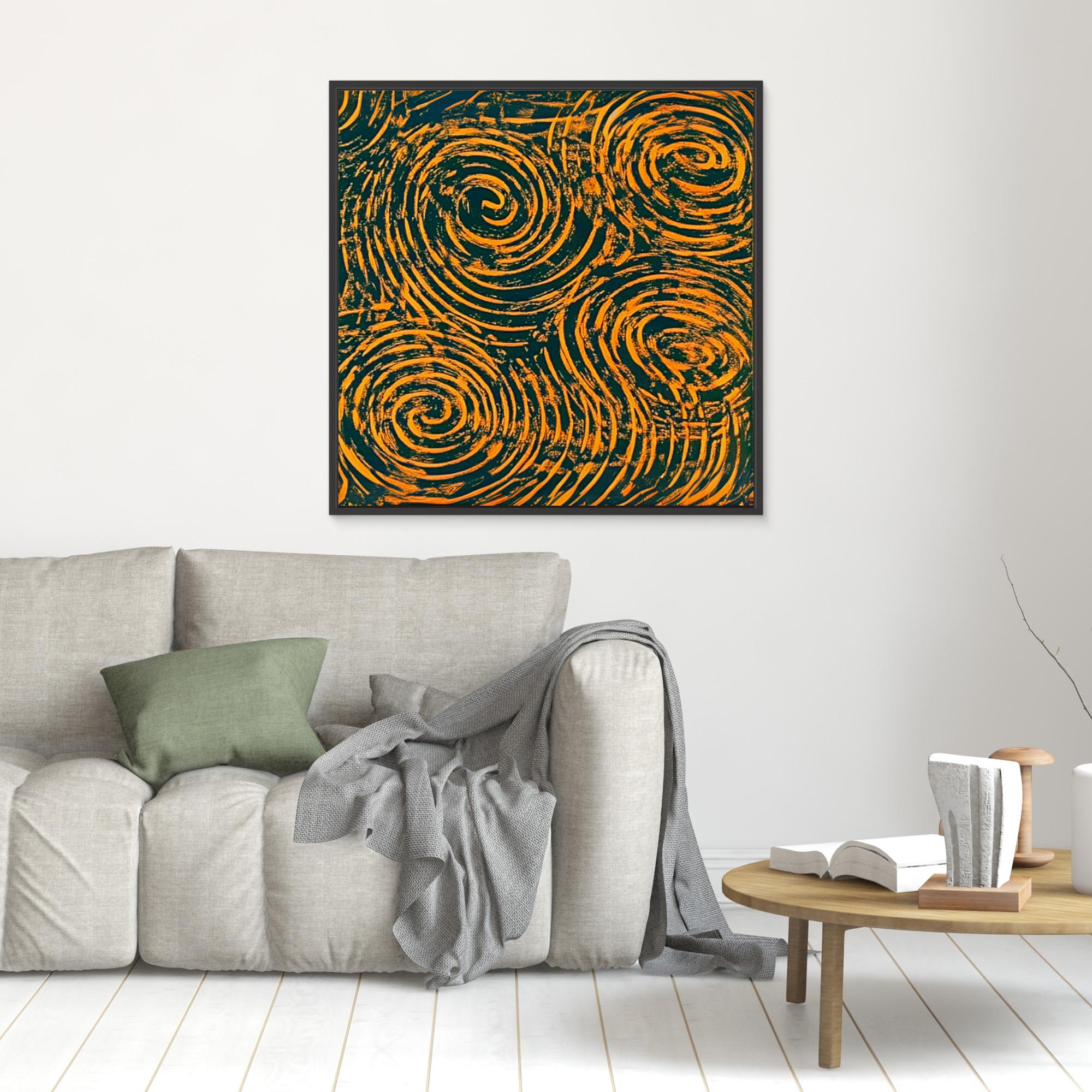 Canvas Print : Swirling Ember - Abstract Spiral Wall Art Canvas