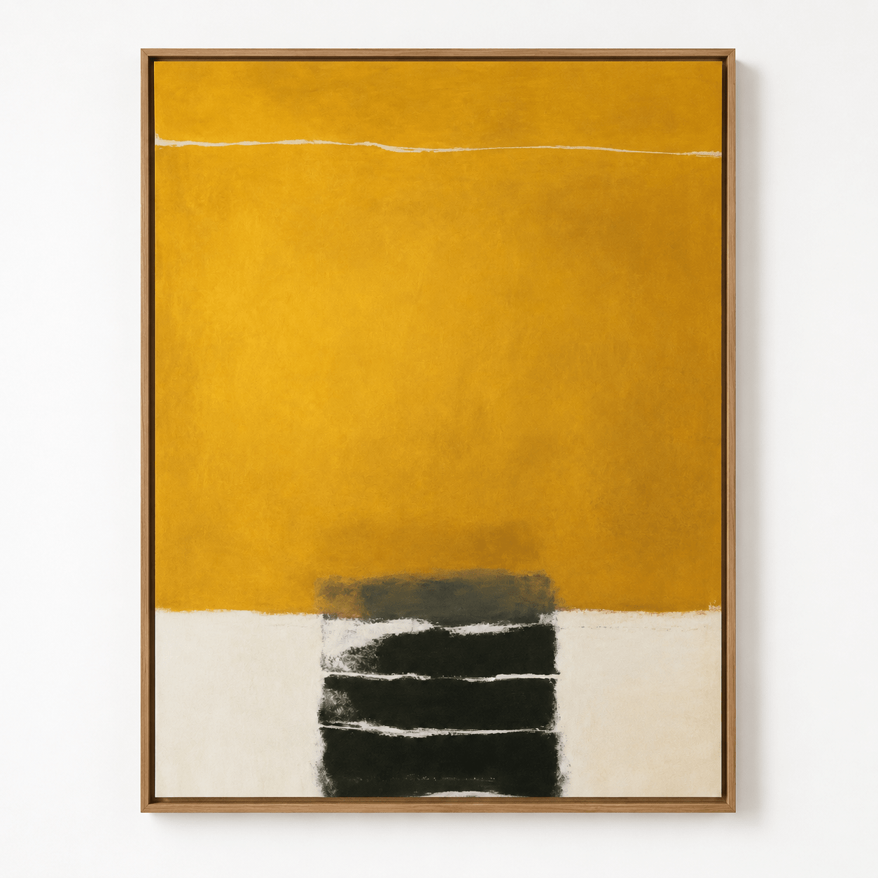 Yellow Abstract Painting — Amber Line by Rossetti Art