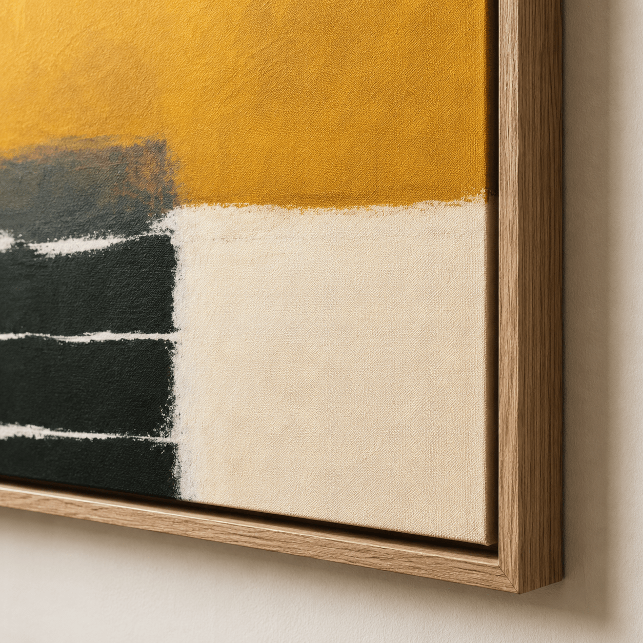 Yellow Abstract Painting — Amber Line by Rossetti Art