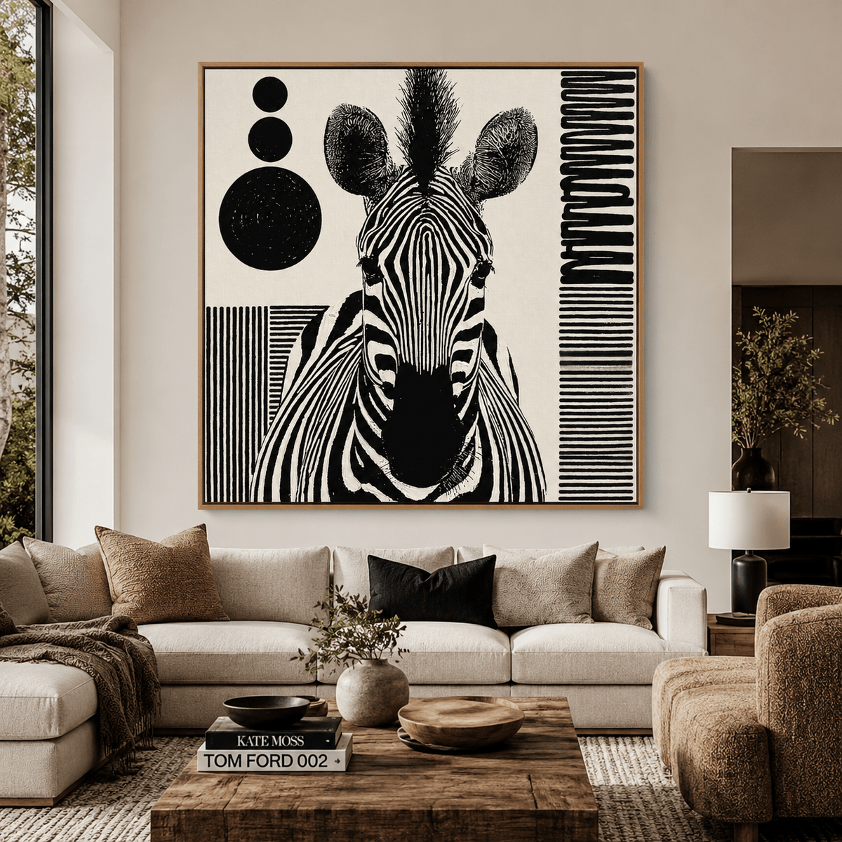 Zebra Art Print Canvas — Wild Geometry by Rossetti Art