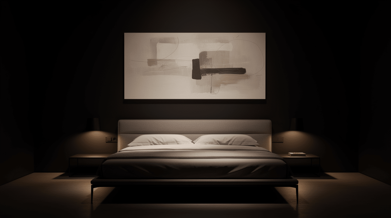 Bild über dem Bett – ideale Größe und Höhe by Rossetti Art