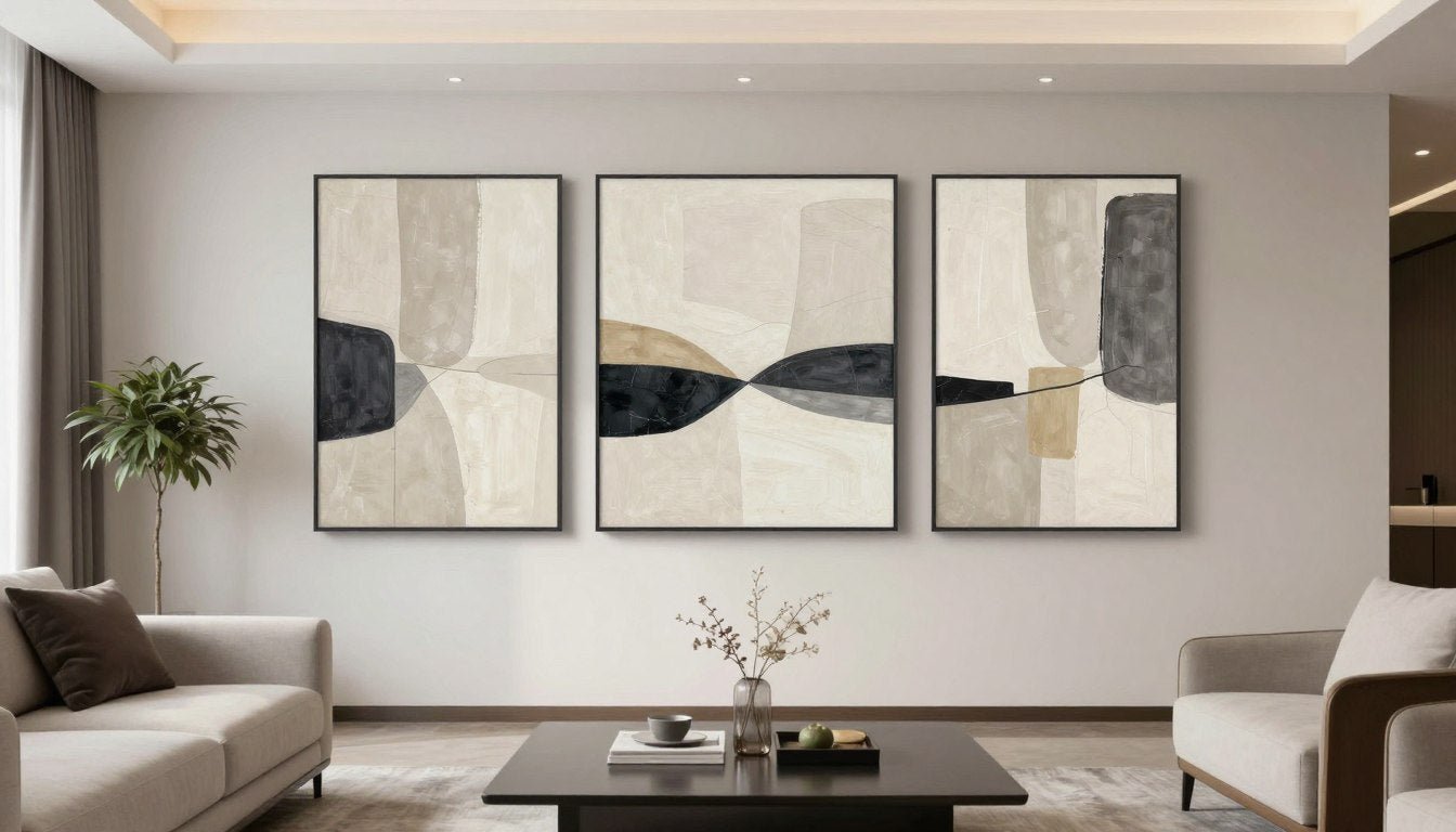 art mural intérieur style moderne avec tableau déco dans salon contemporain