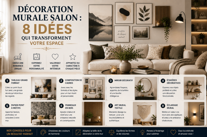 Décoration Murale Salon : 8 Idées qui Transforment Votre Espace