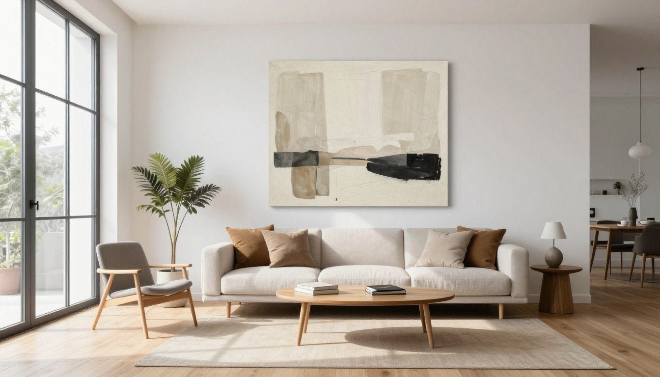 Salon moderne avec décoration murale salon moderne élégante et épurée