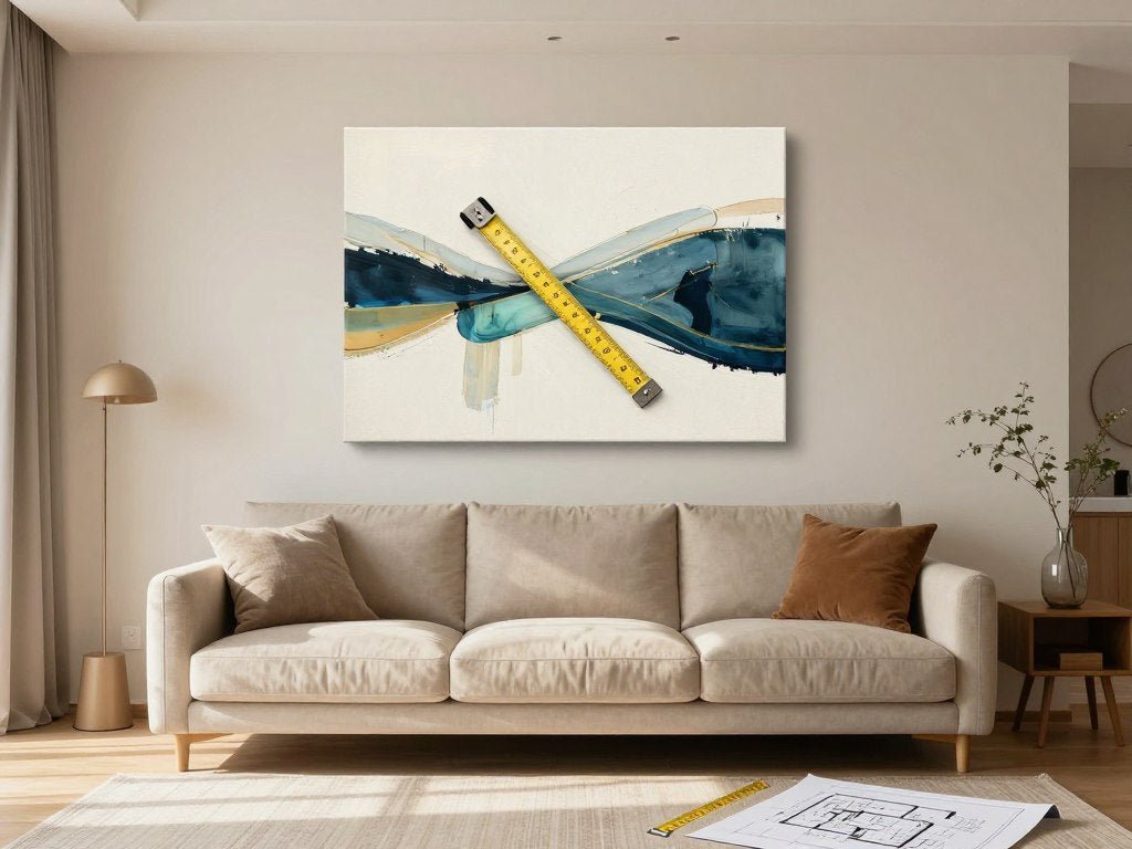 diy art for home decor room planning with measured wall and furniture