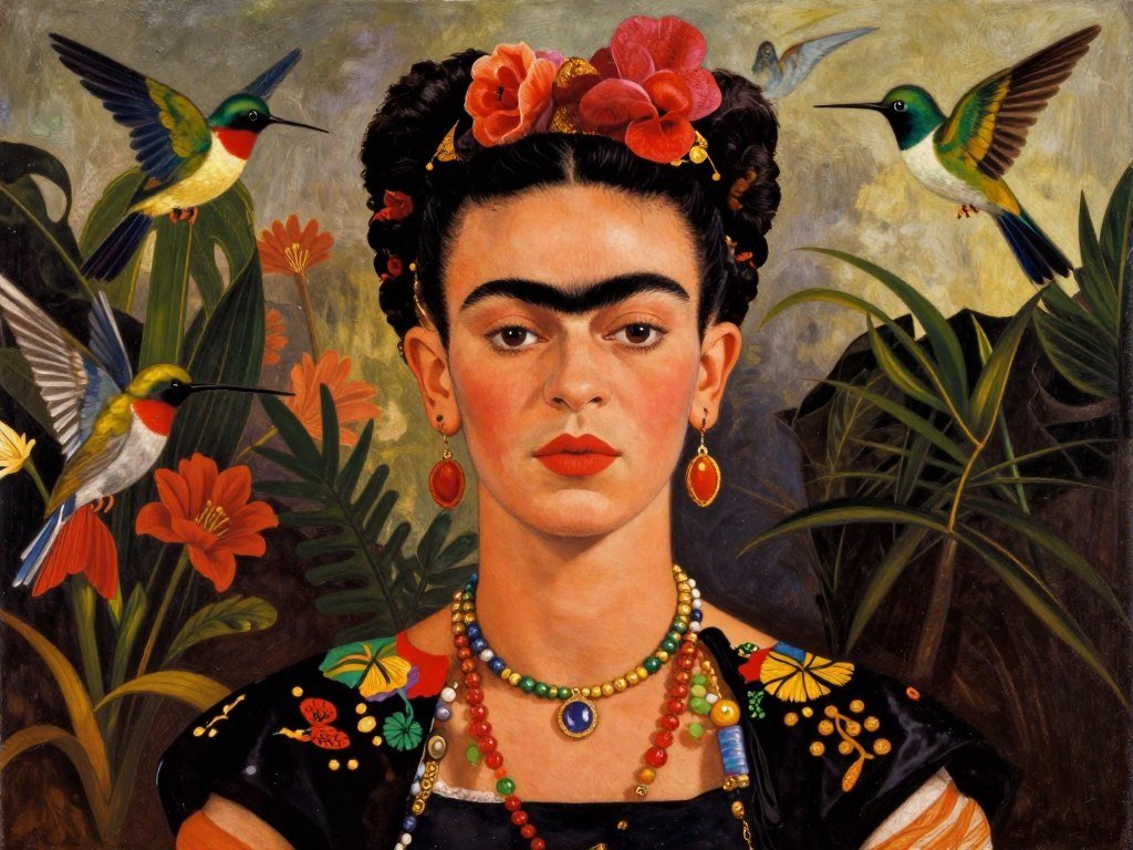 frida kahlo paintings self portrait with vibrant colors