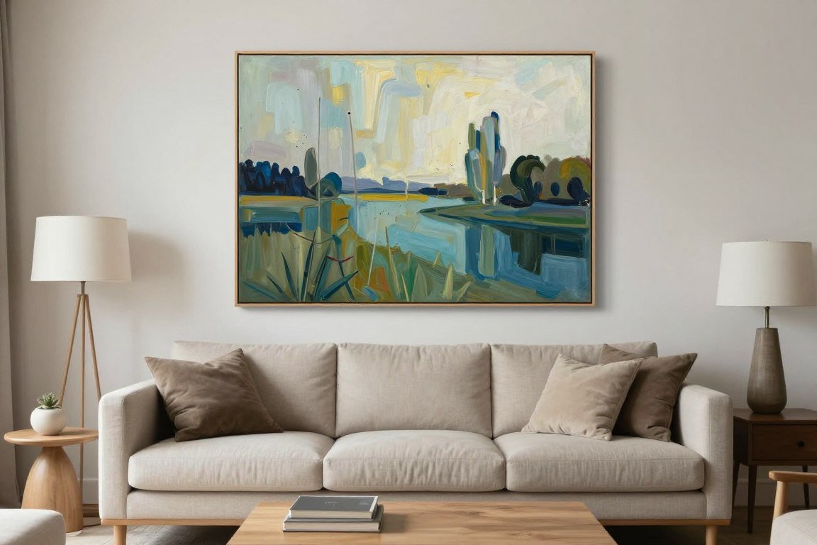 Hoe hoog hang je een canvas schilderij