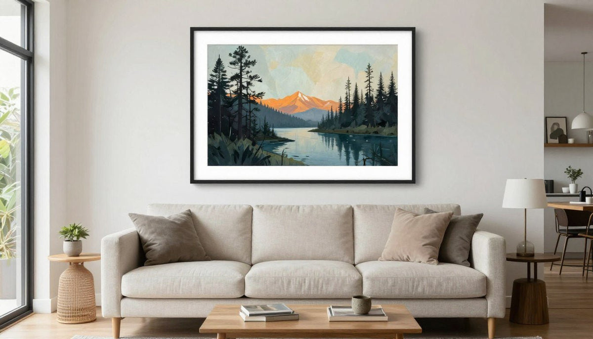 How high to hang wall art above a sofa NZ