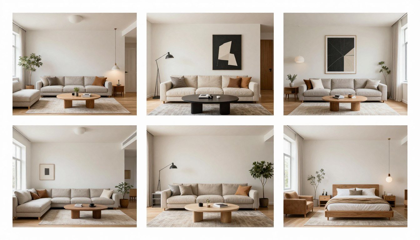 modern living room interior design photo gallery showcase with multiple style examples