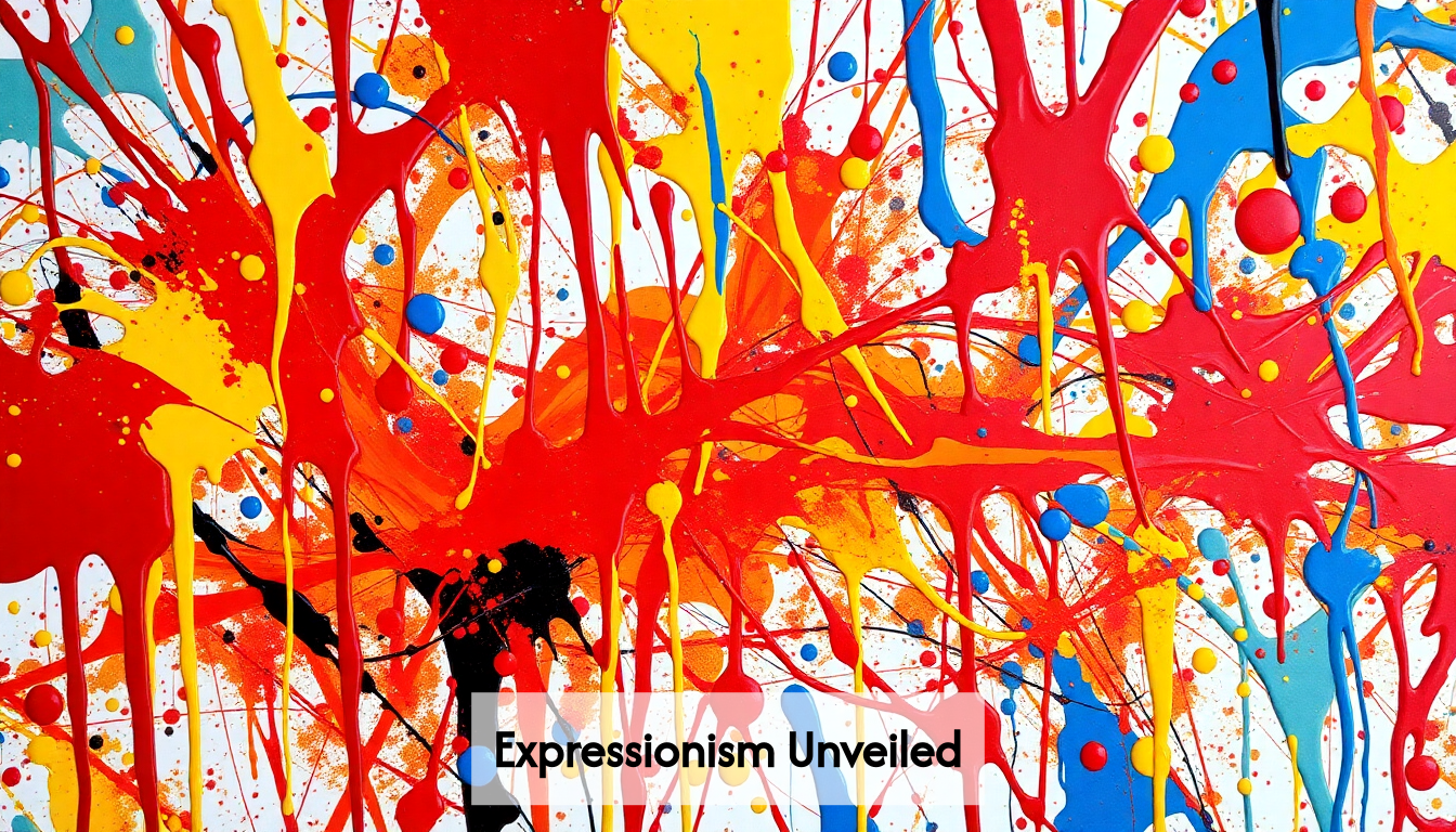 An abstract expressionist painting filled with color and emotion.