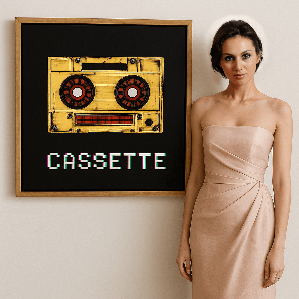 vintage canvas wall art retro print in a modern interior