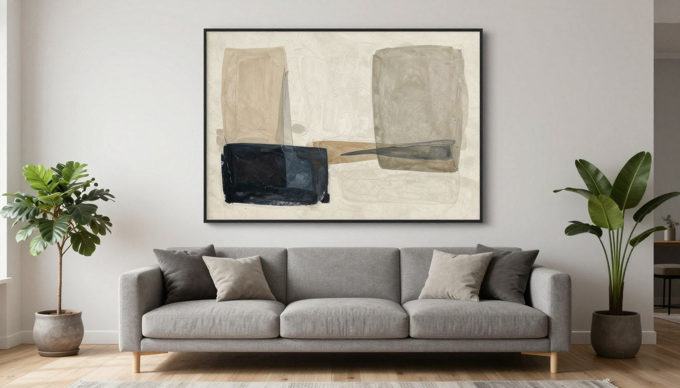moderne wanddecoratie woonkamer met abstracte kunst