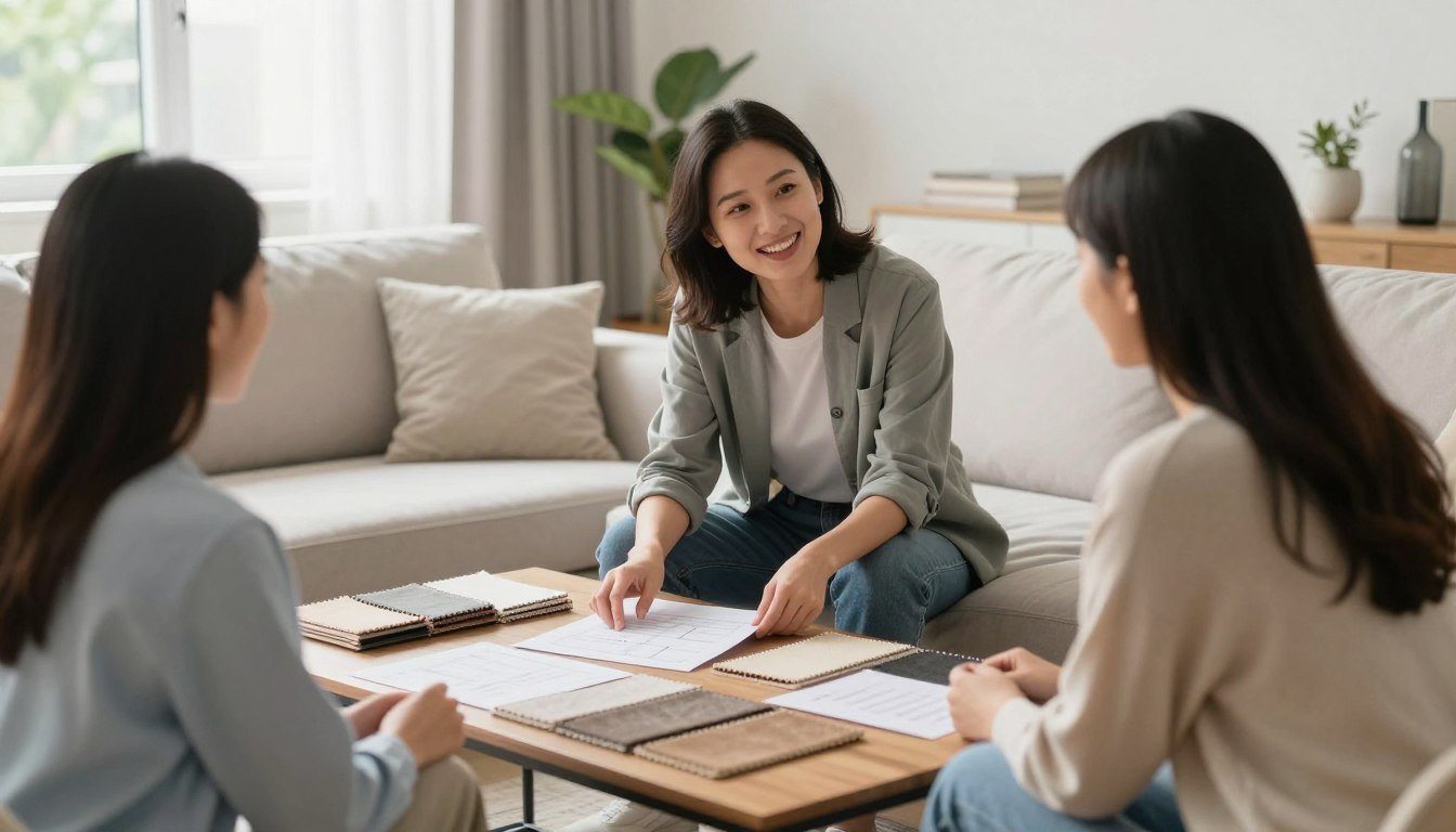 What should I check before hiring an interior designer consultation meeting