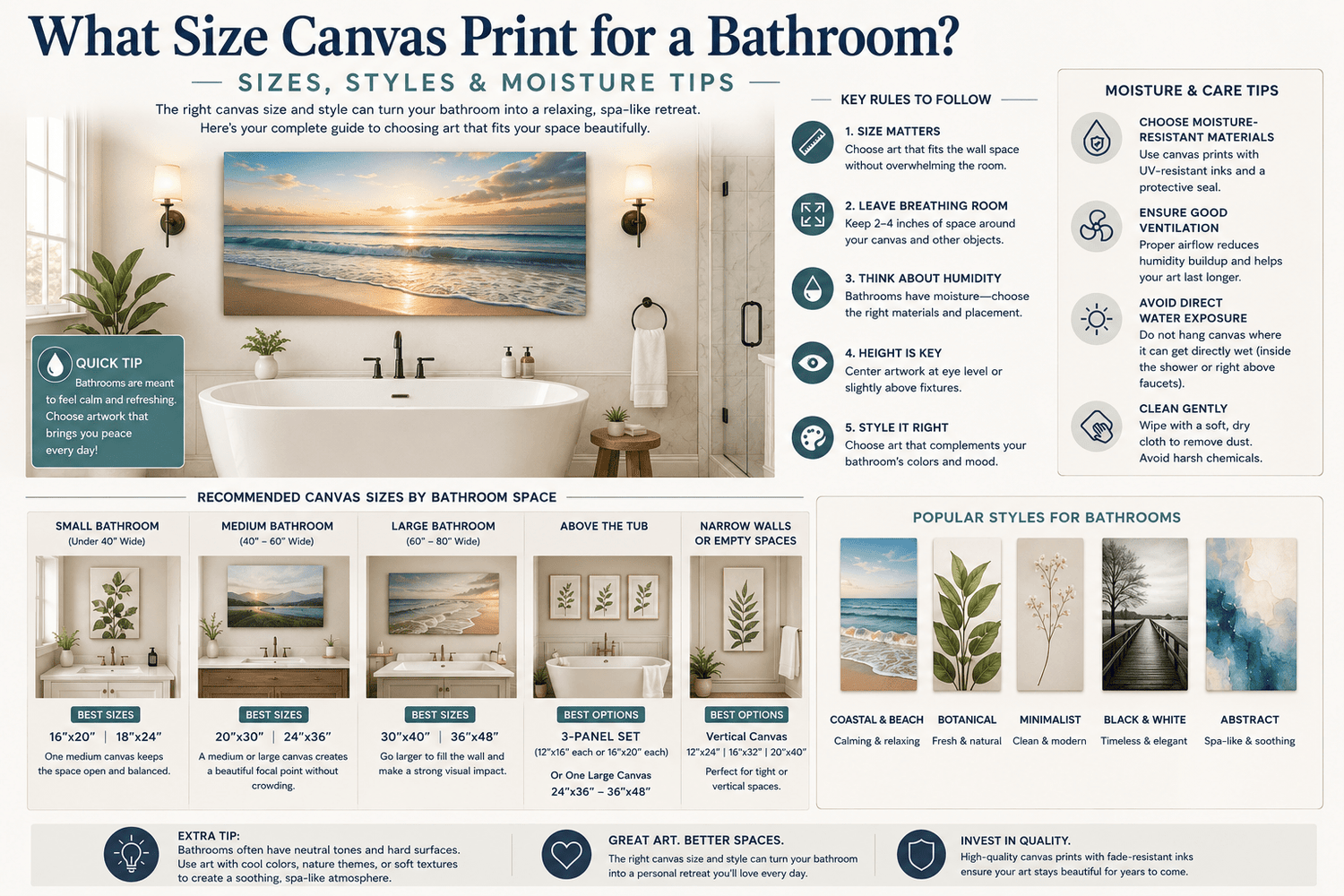What Size Canvas Print for a Bathroom?
