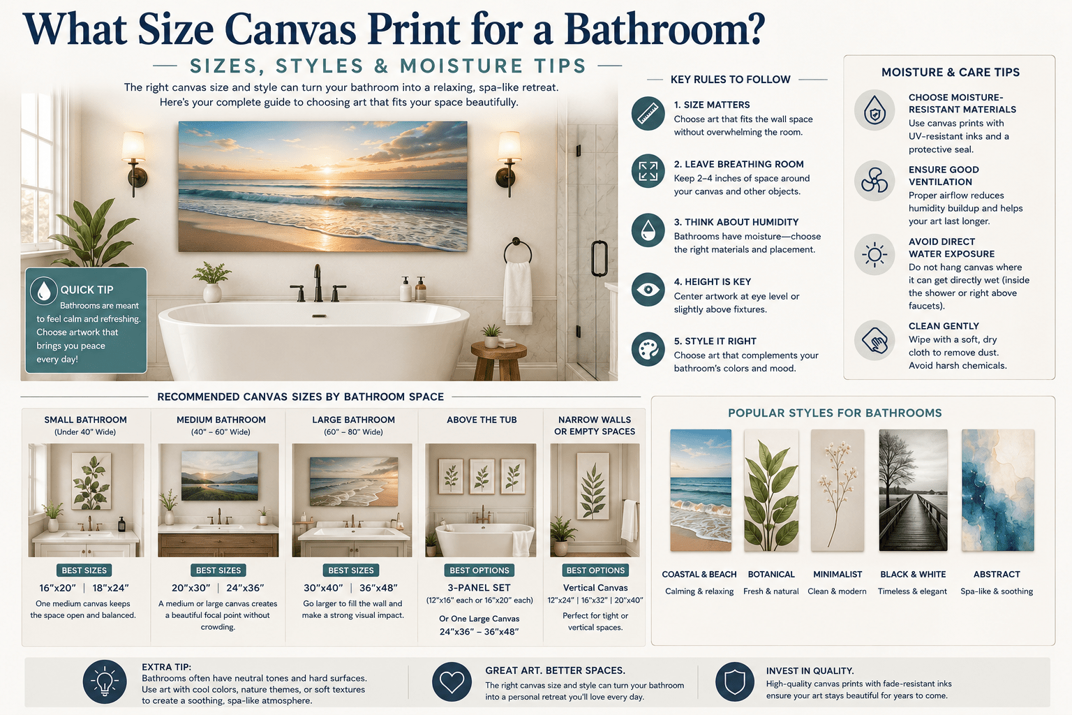 What Size Canvas Print for a Bathroom?