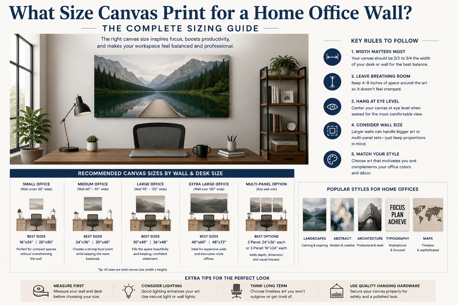 What Size Canvas Print for a Home Office Wall?