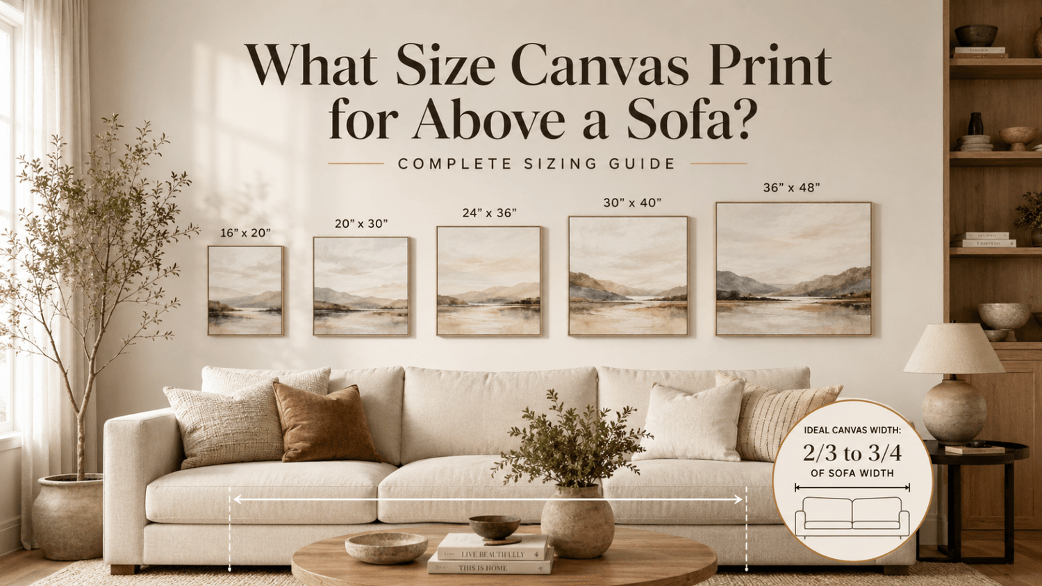What Size Canvas Print for Above a Sofa? Complete Sizing Guide