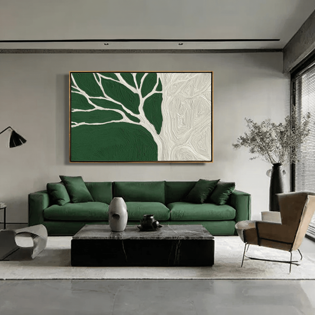 Sage Green Canvas Wall Art Original Paintings