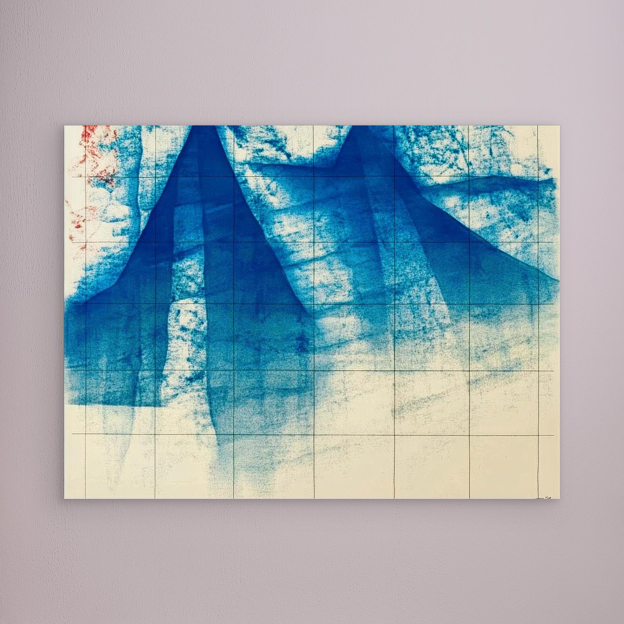 Canvas Print: "Frozen Peaks" – Cyanotype Art Prints