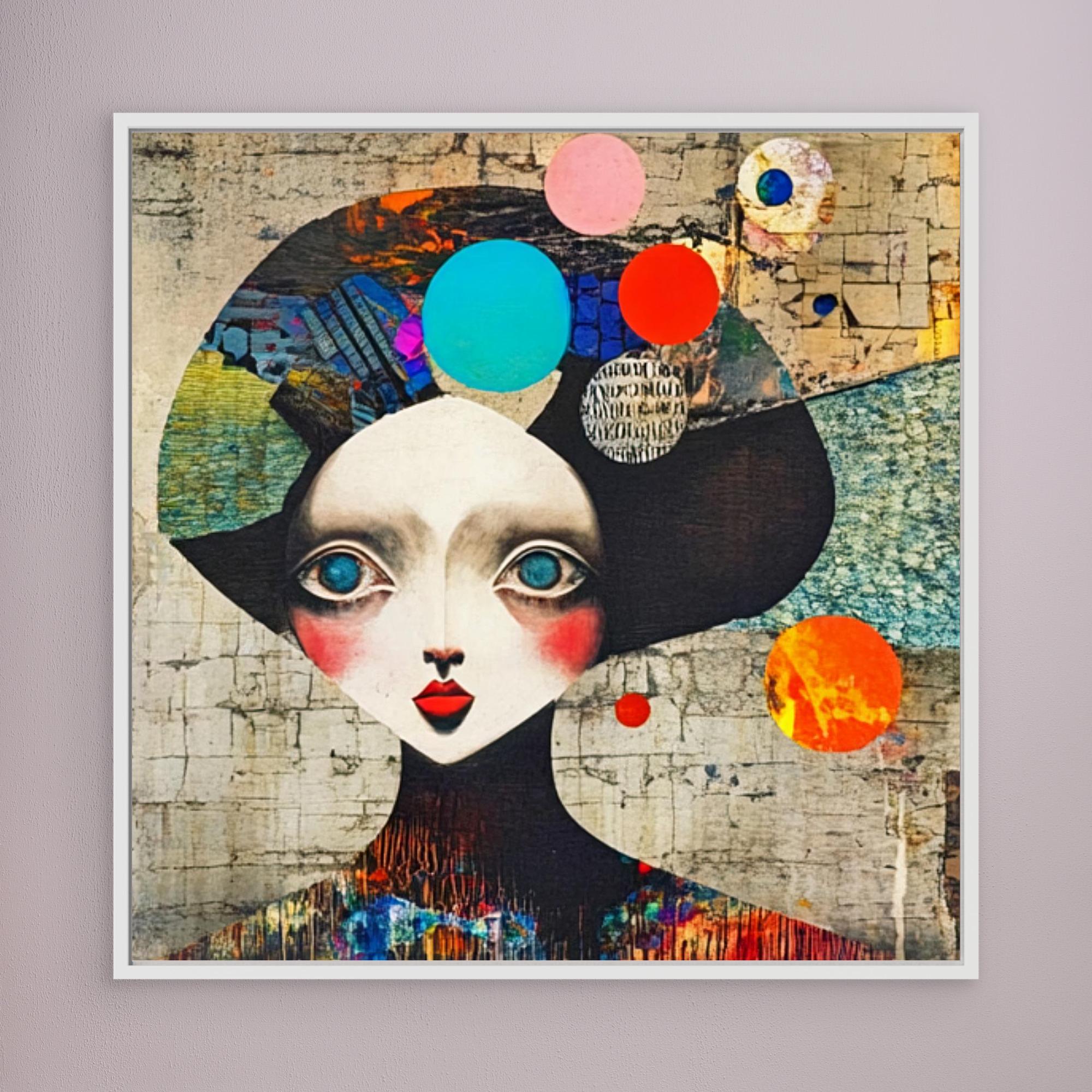 Original Painting : "Whimsical Vision" - Abstract Portrait Print | Vibrant Surreal Wall Art