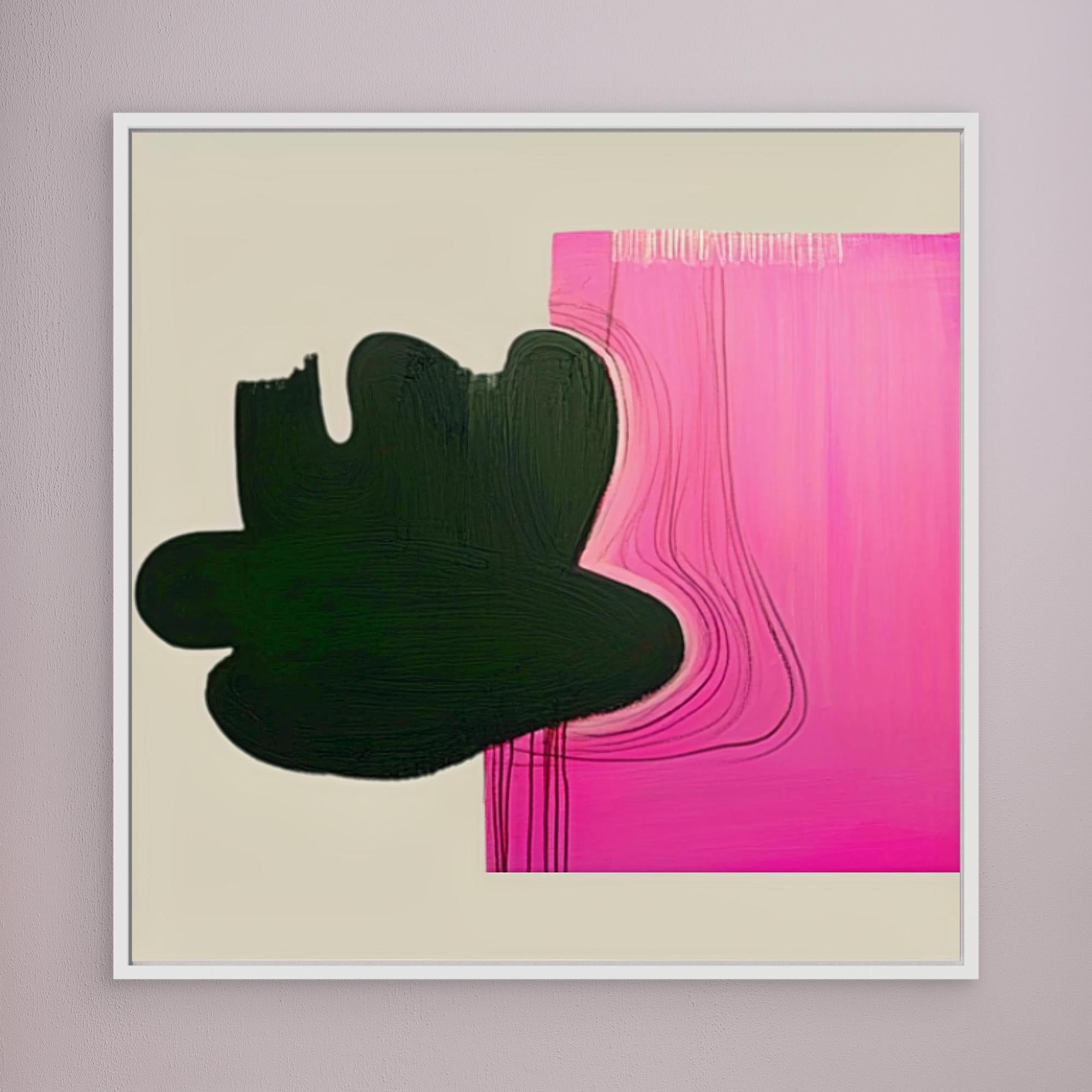 Canvas Print: Abstract Noir & Blush - Bold Modern Art