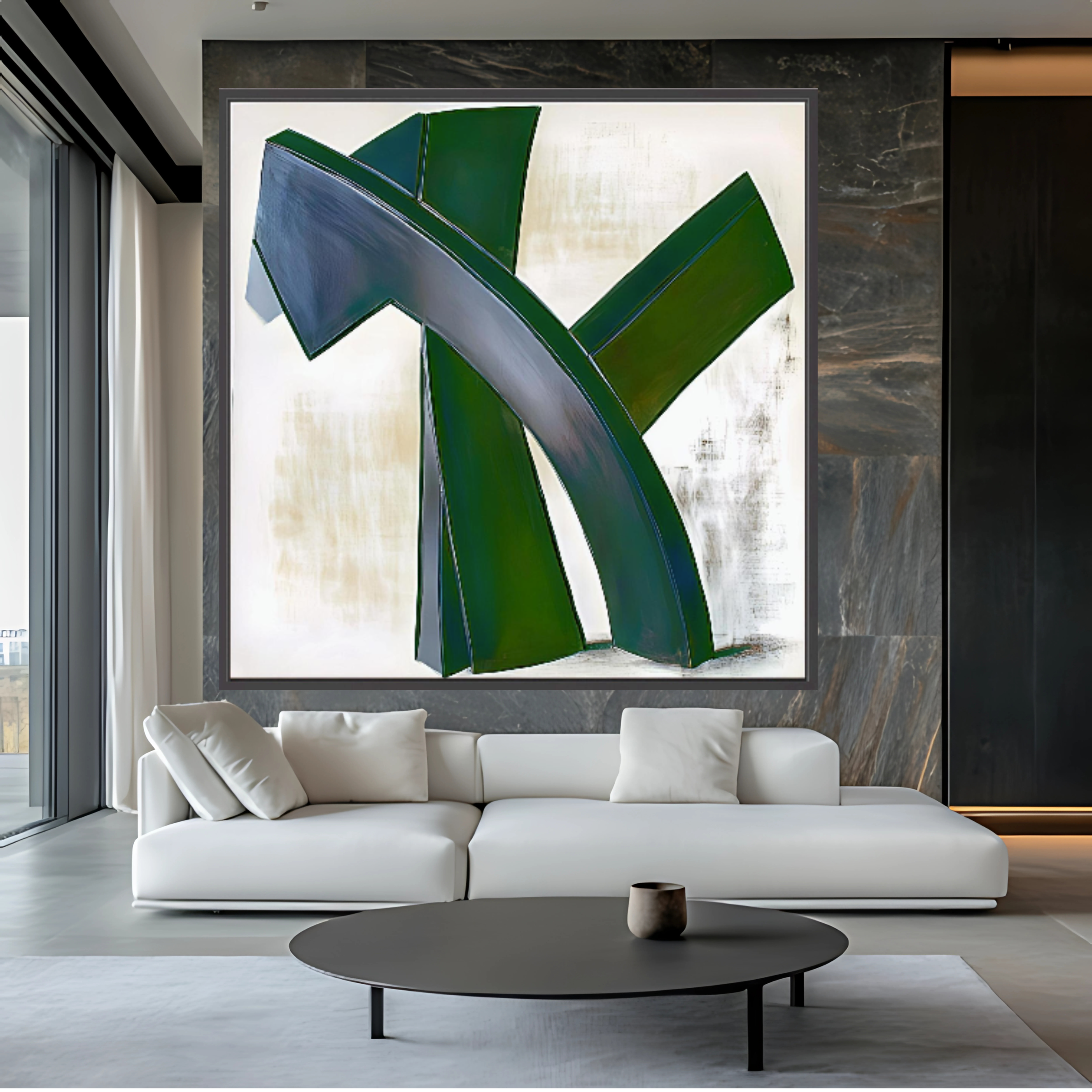 Canvas Print: Emerald Motion - Abstract Modern Wall Art