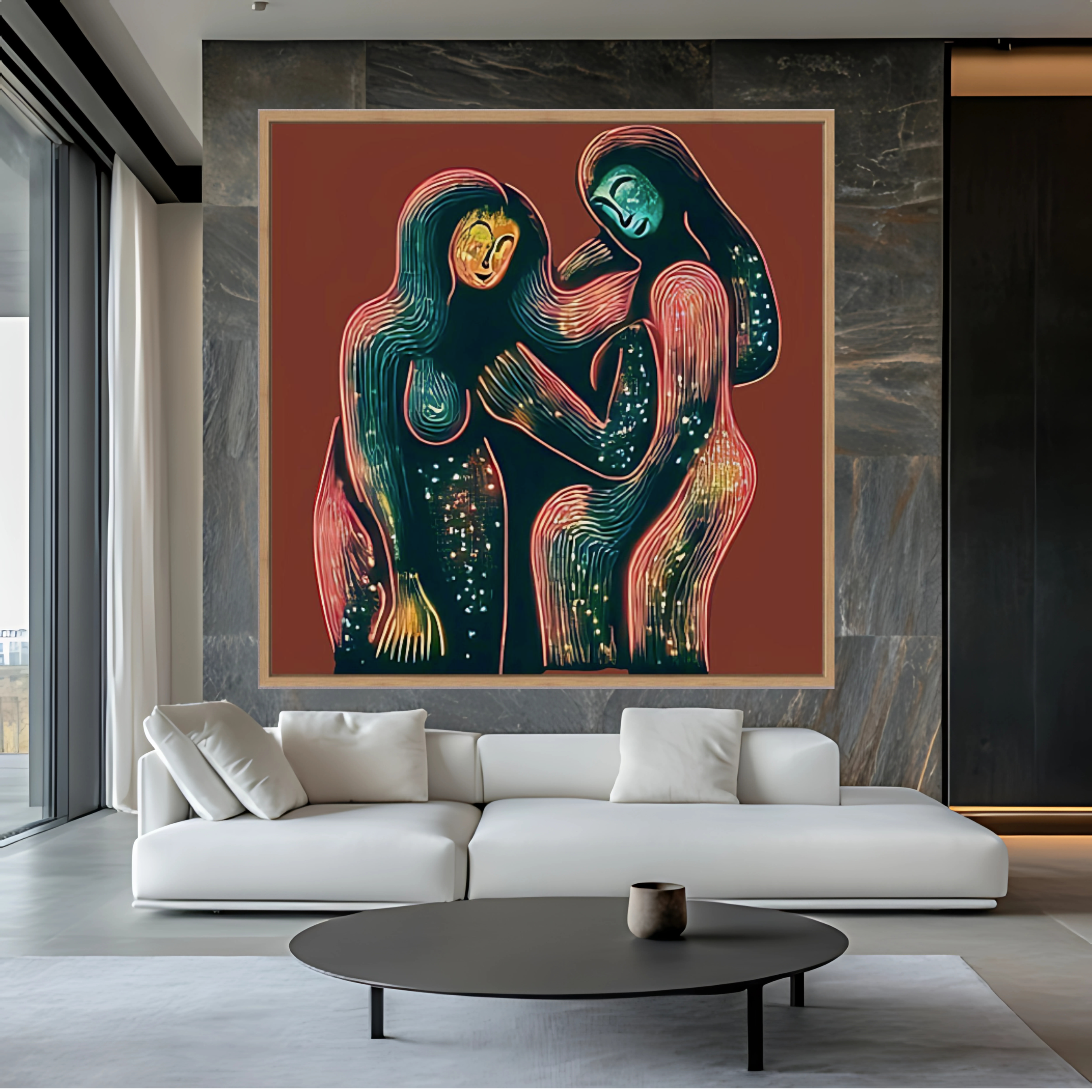 Canvas Print: Ethereal Glow - Abstract Figurative Art