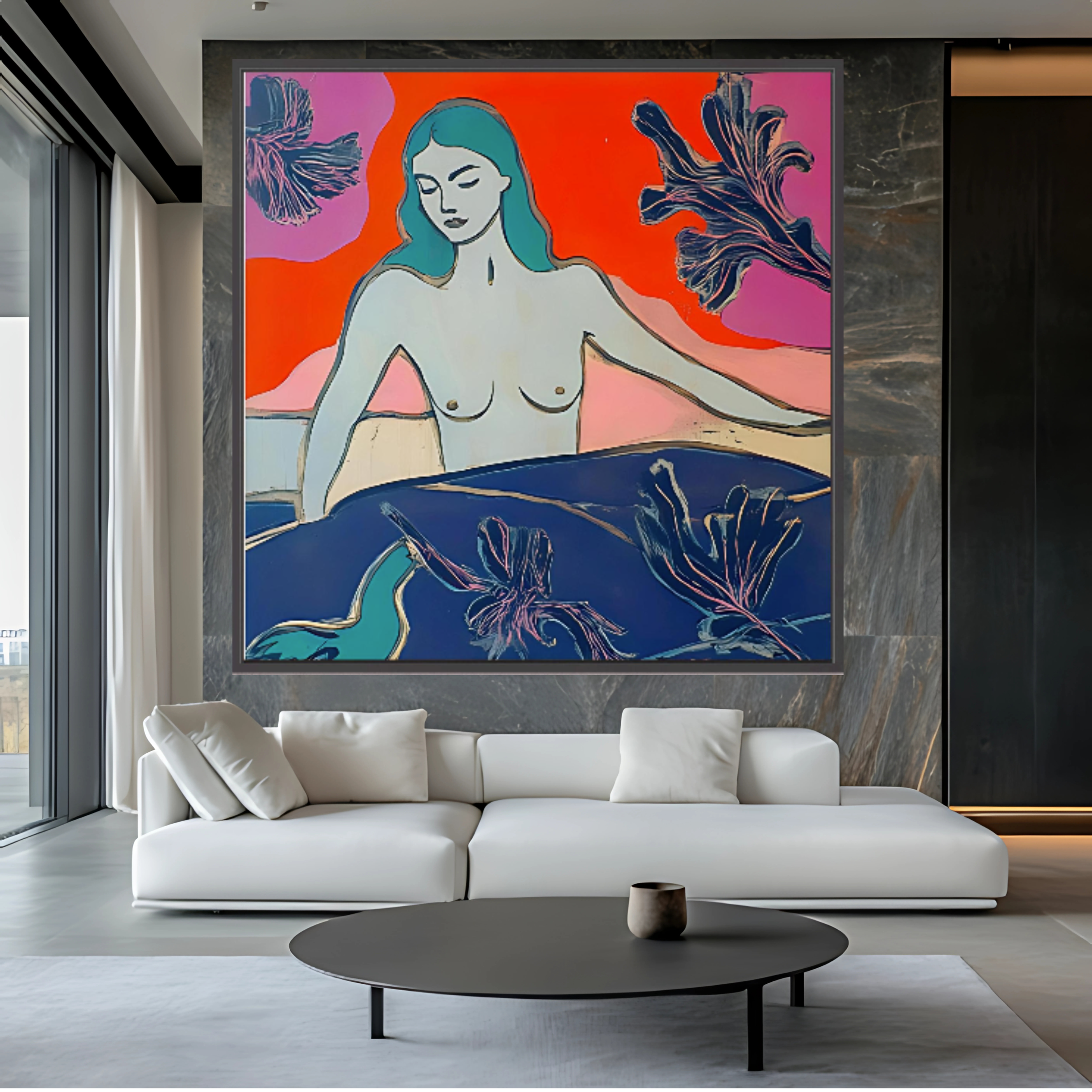 Canvas Print: Ocean Muse - Feminine Abstract Figurative Art