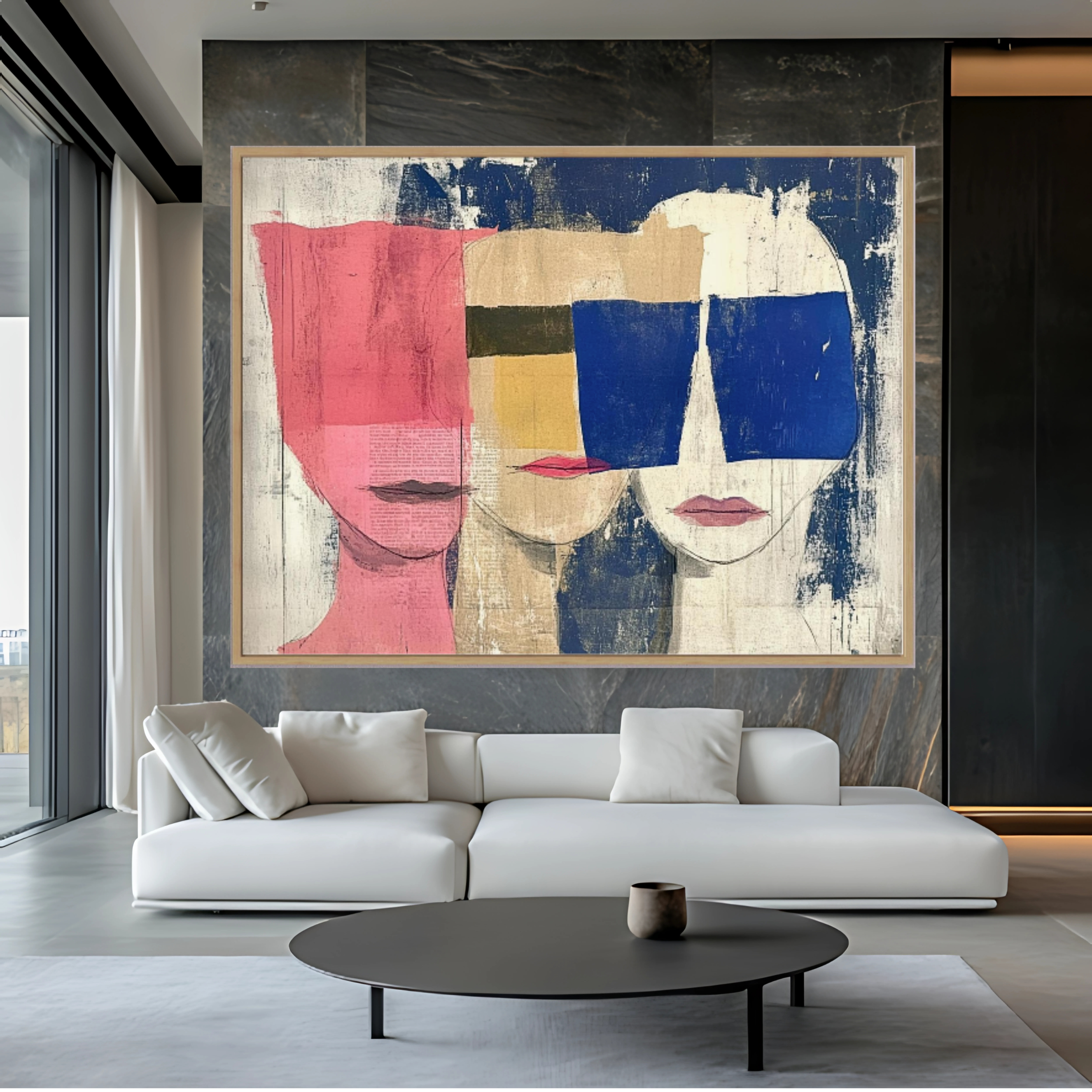 Canvas Print: Abstract Contemporary Faces – Contemporary Mixed Media Art