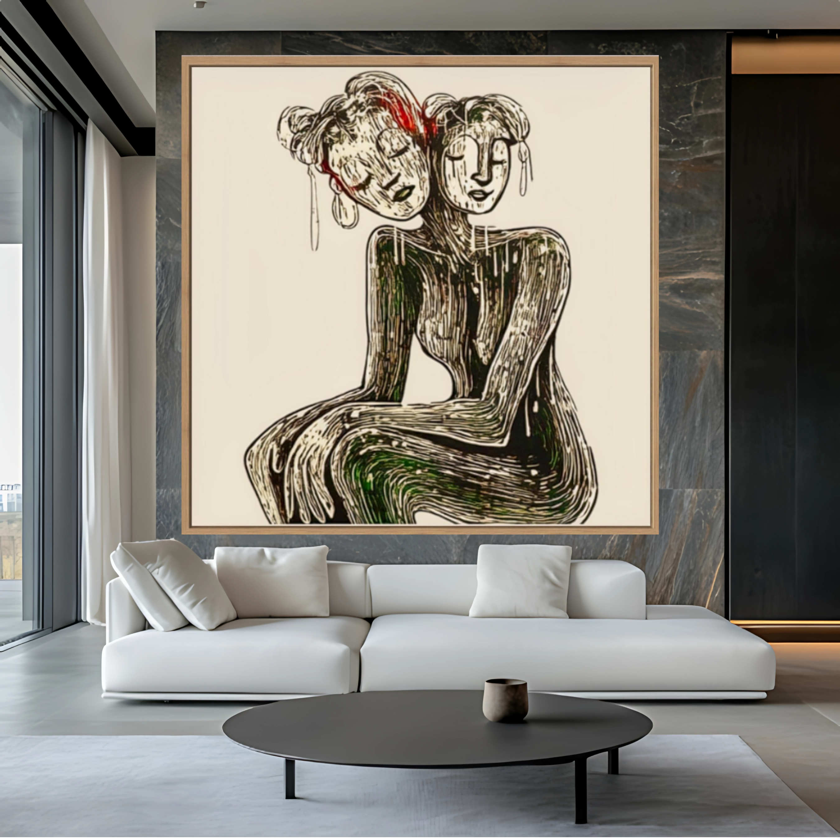 Canvas Print: Duality - Abstract Figurative Art