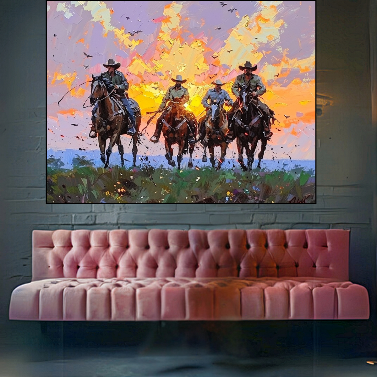 Original Painting : Cowboy Paintings Original - Chiara Rossetti