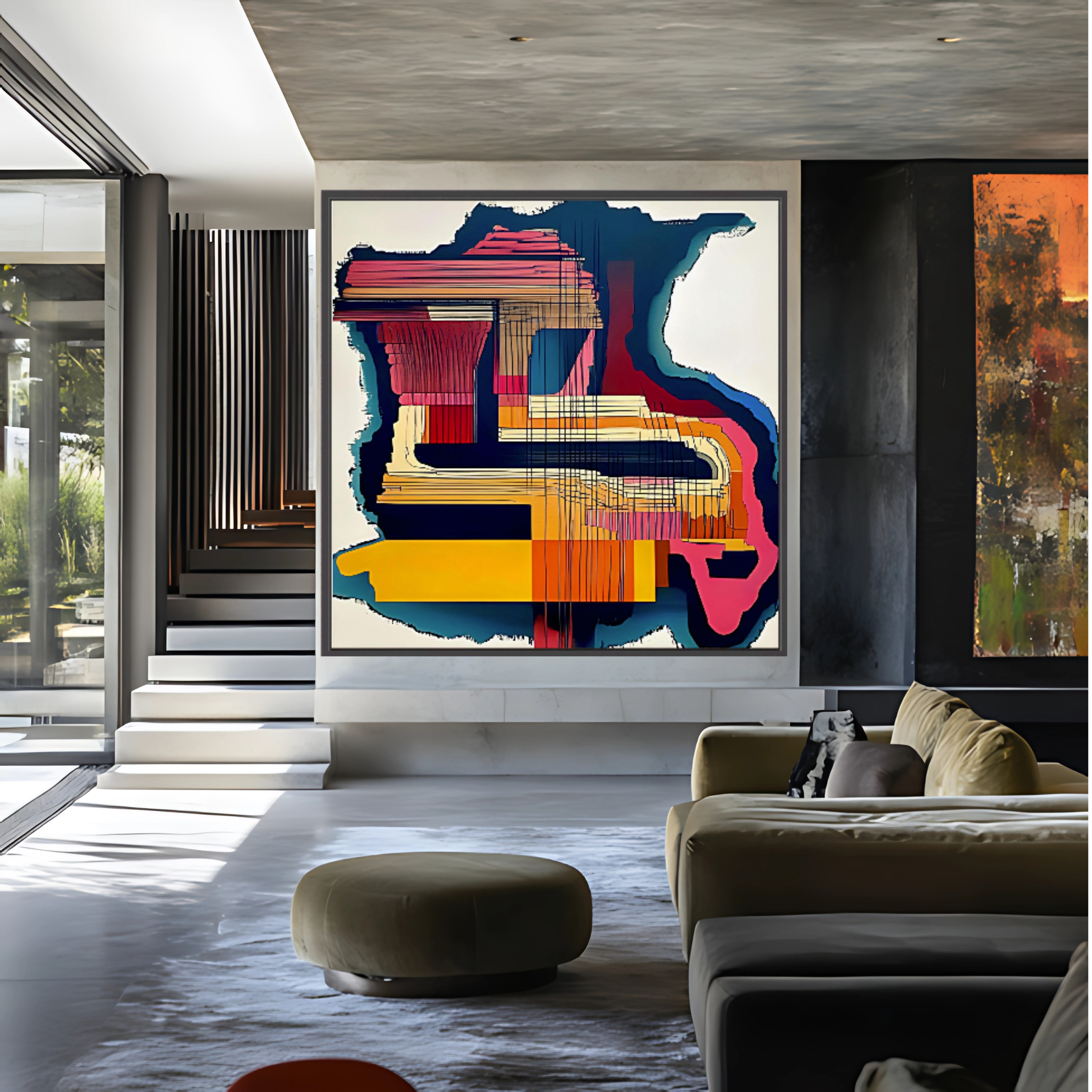 Canvas Print: Vivid Flow - Abstract Geometric Wall Art