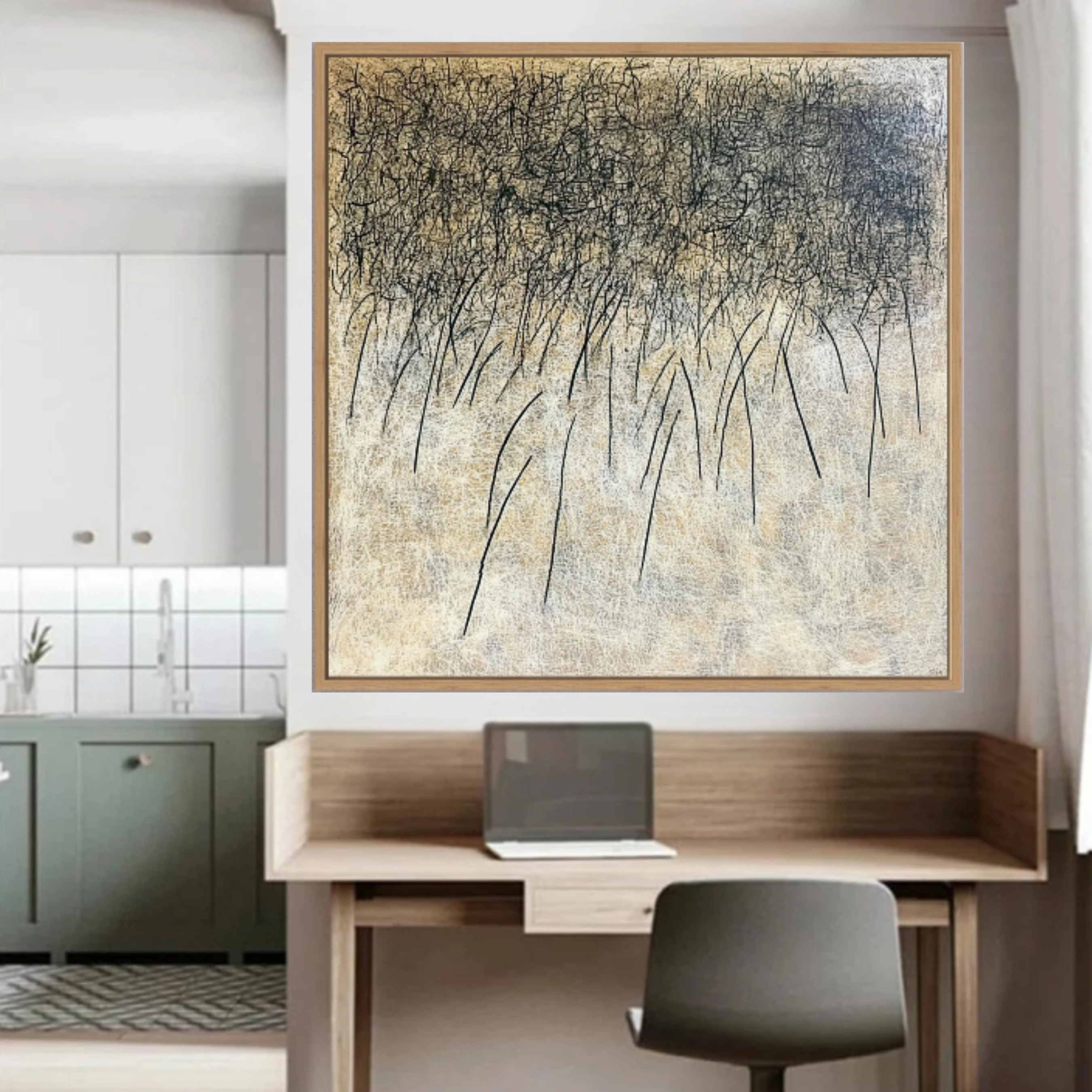 Canvas Print: Whispering Fields - Minimalist Abstract Line Art