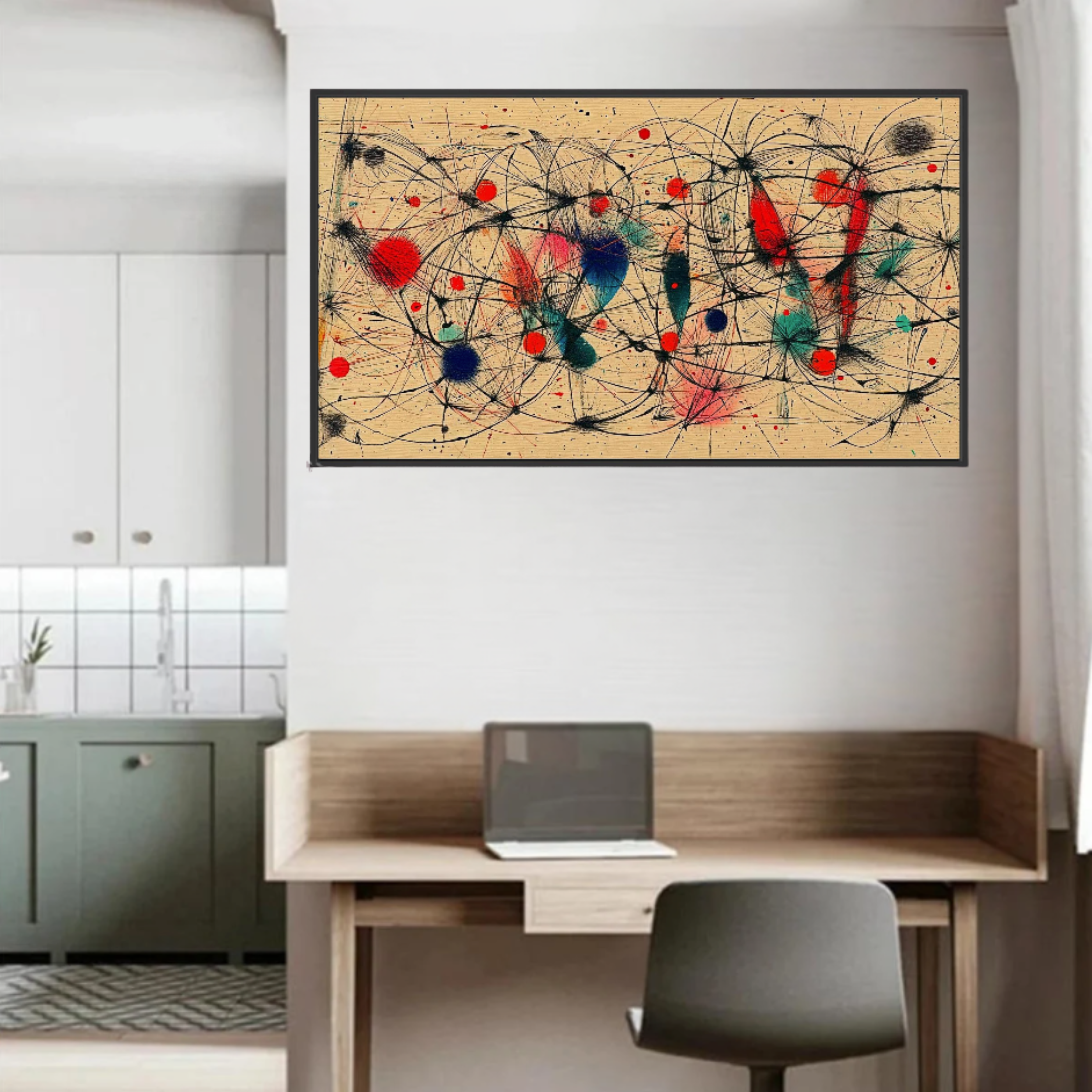 Canvas Print: Cosmic Chaos – Abstract Line Art