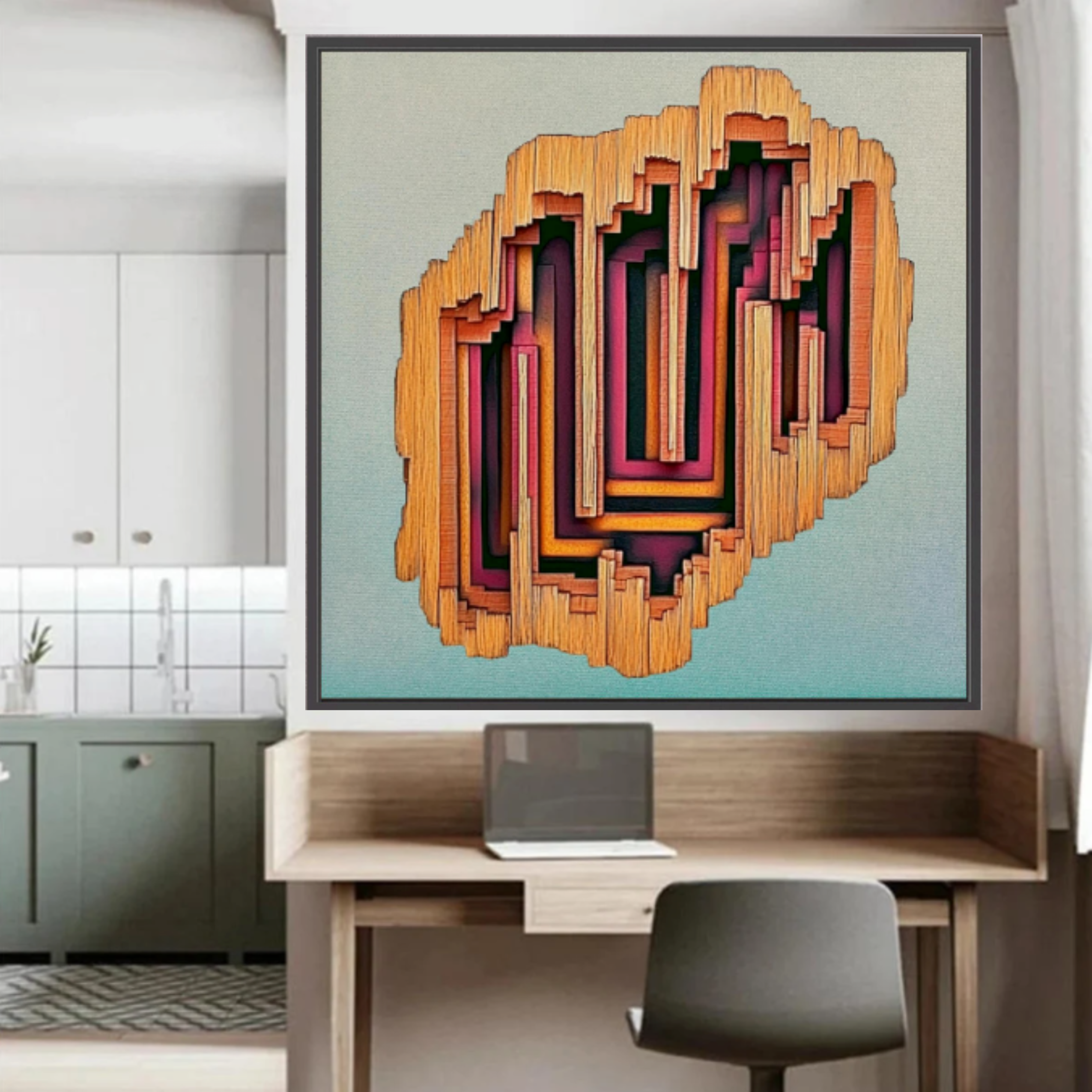 Canvas Print : Dimension Drift - 3D Abstract Geometric Wall Art