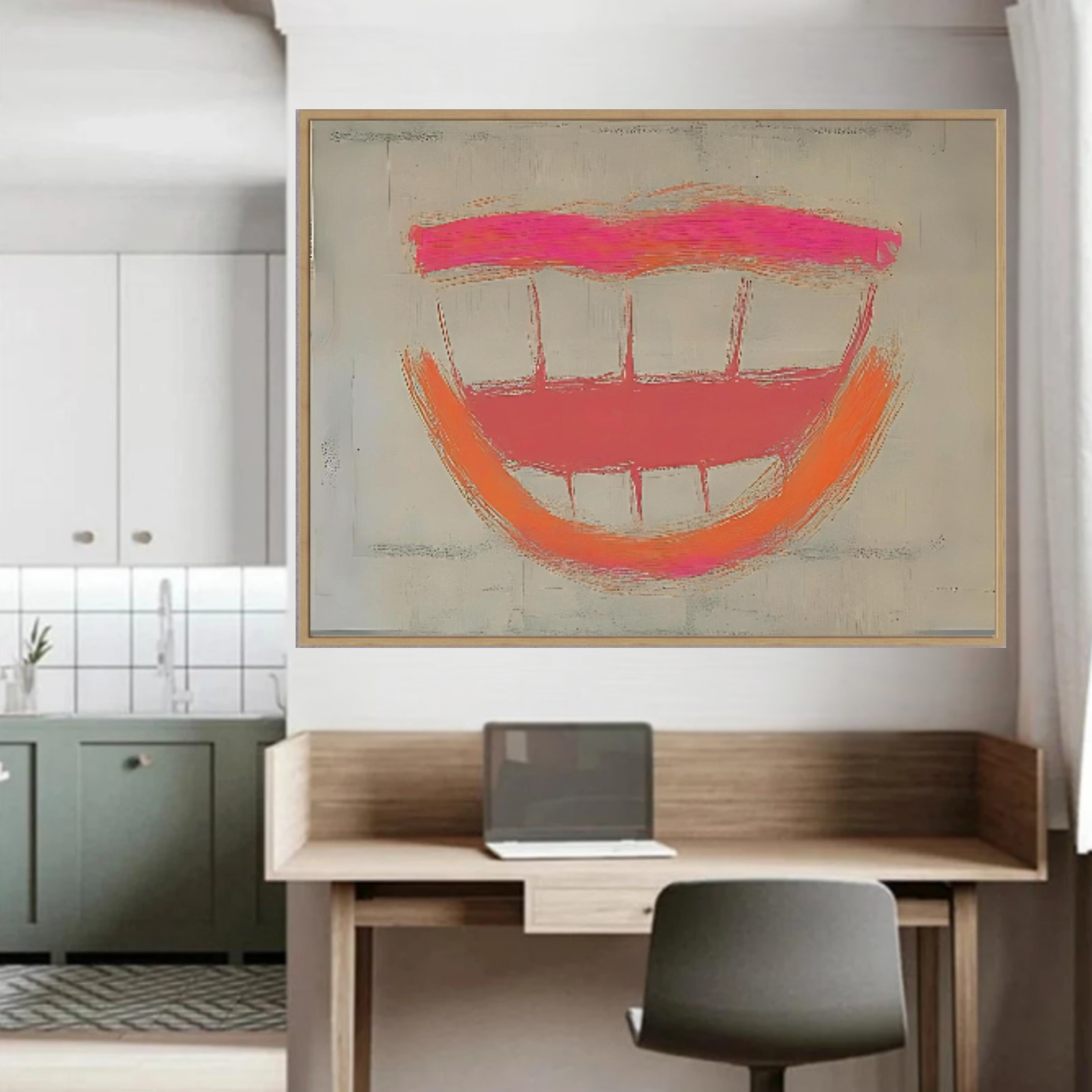 Canvas Print: Neon Grin - Abstract Pop Art Wall Art