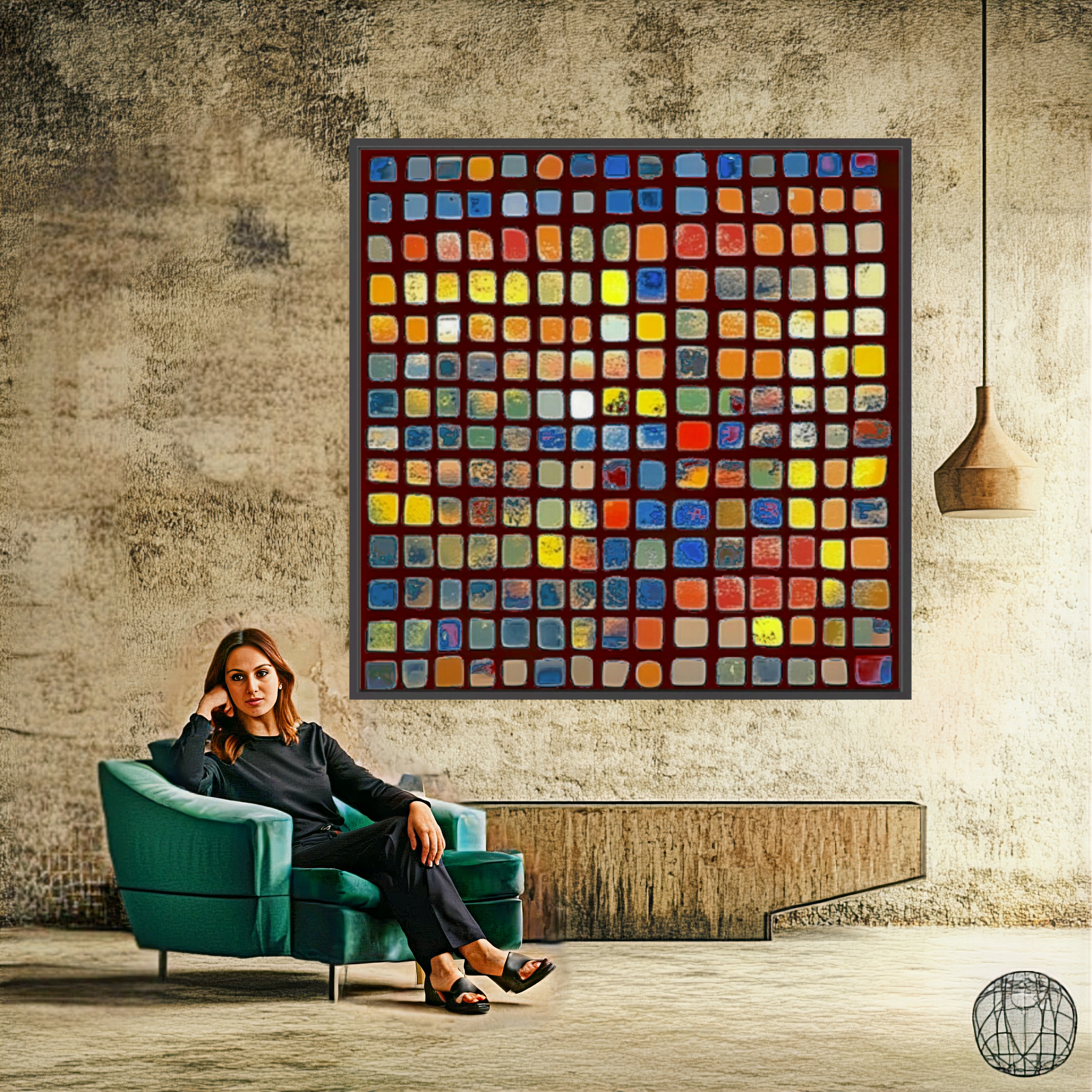 Canvas Print : Color Mosaic - Abstract Multicolor Grid Art-Chiara Rossetti