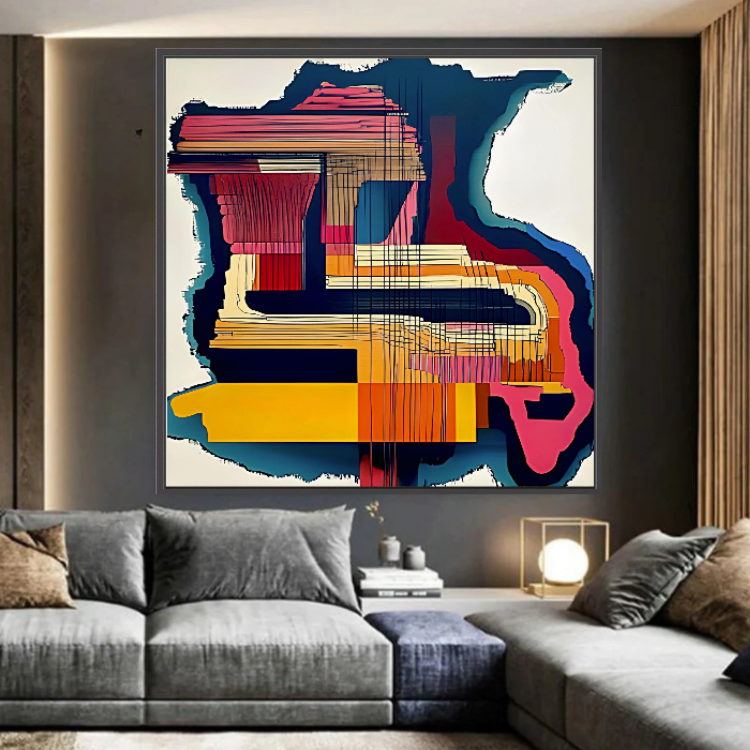 Canvas Print: Vivid Flow - Abstract Geometric Wall Art