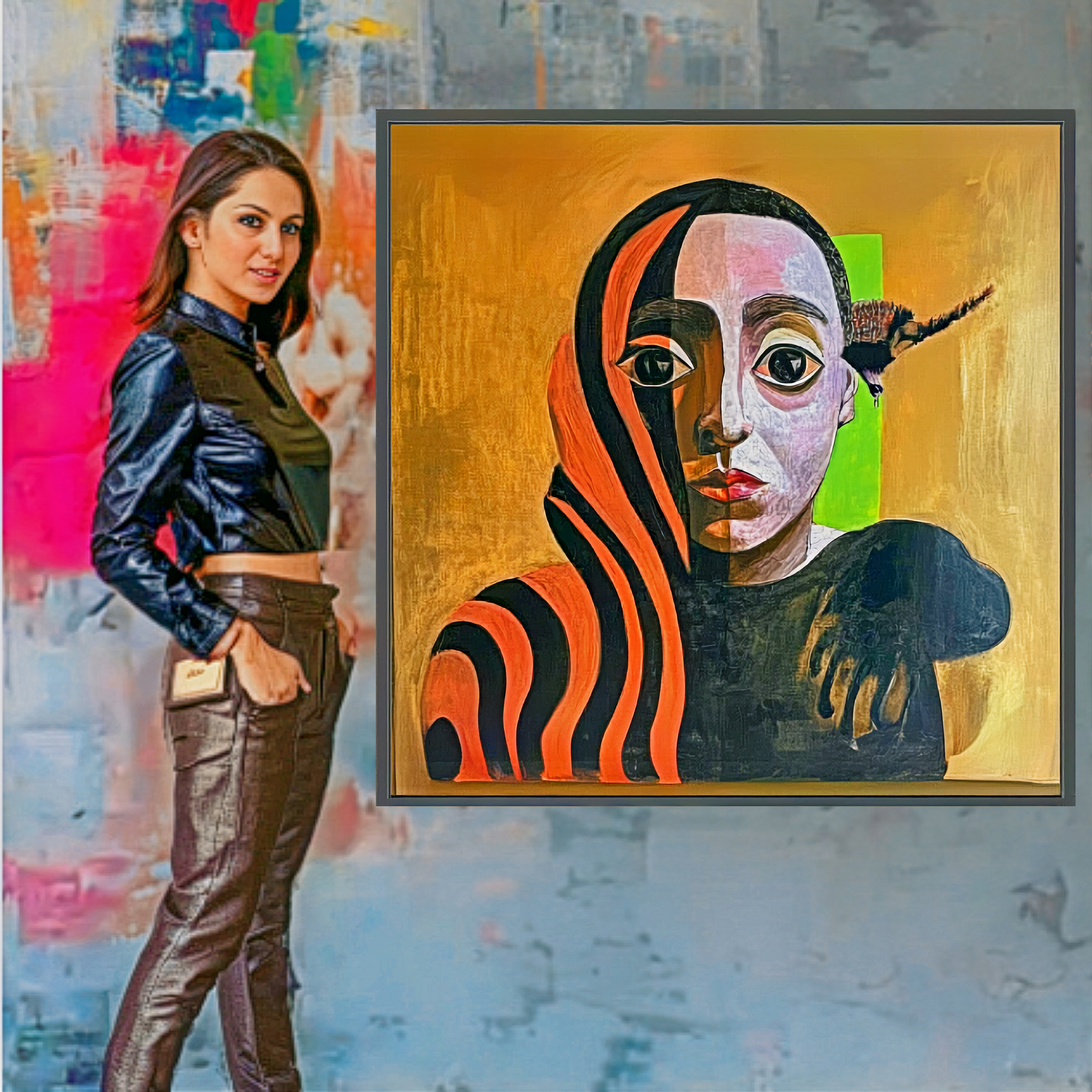 "Canvas Print: Duality of Colors - Abstract Portrait Art"-Chiara Rossetti