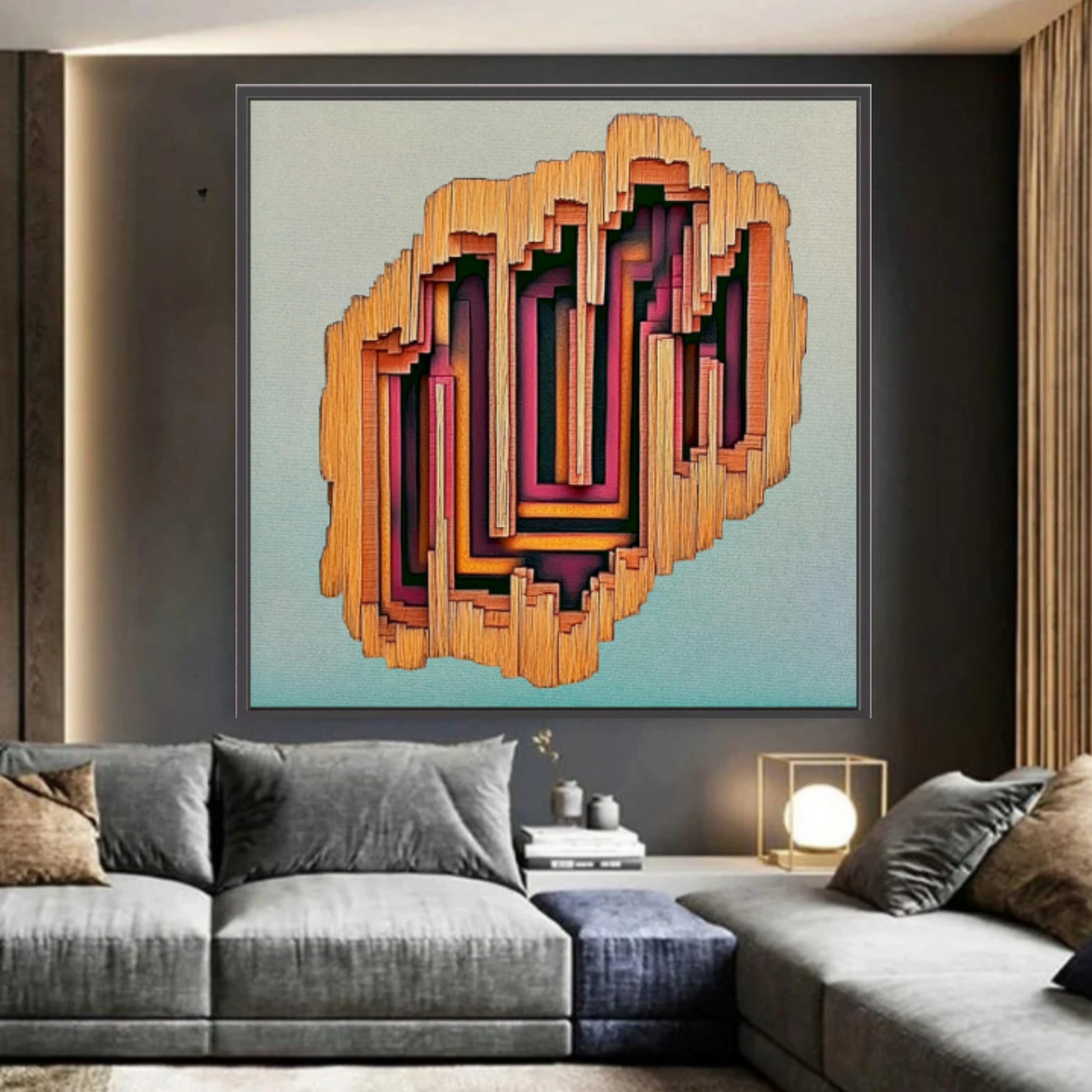 Canvas Print : Dimension Drift - 3D Abstract Geometric Wall Art