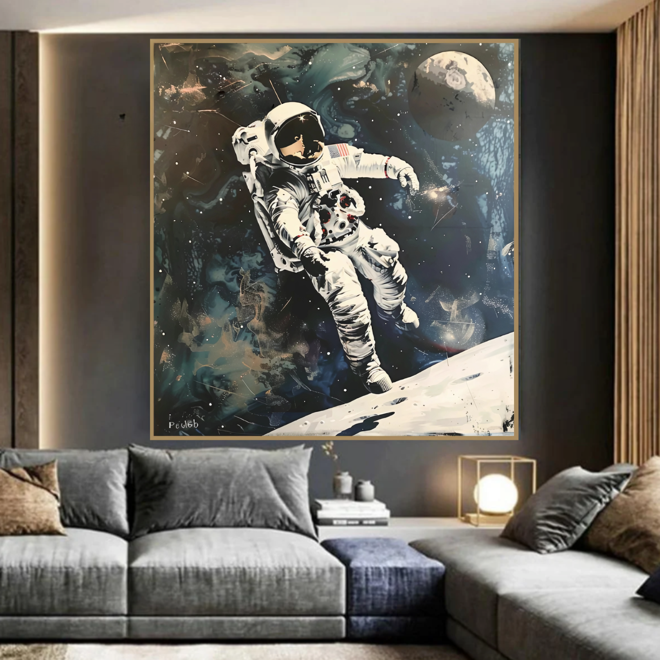 Original Painting : Cosmic Explorer - Astronaut Space Art