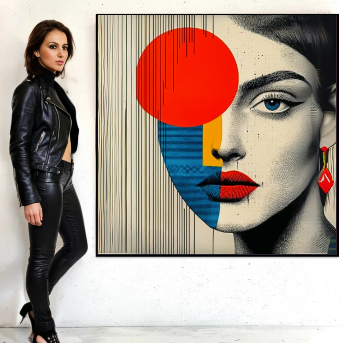 Canvas Print : Abstract Vision - Modern Geometric Portrait Art Print-Chiara Rossetti