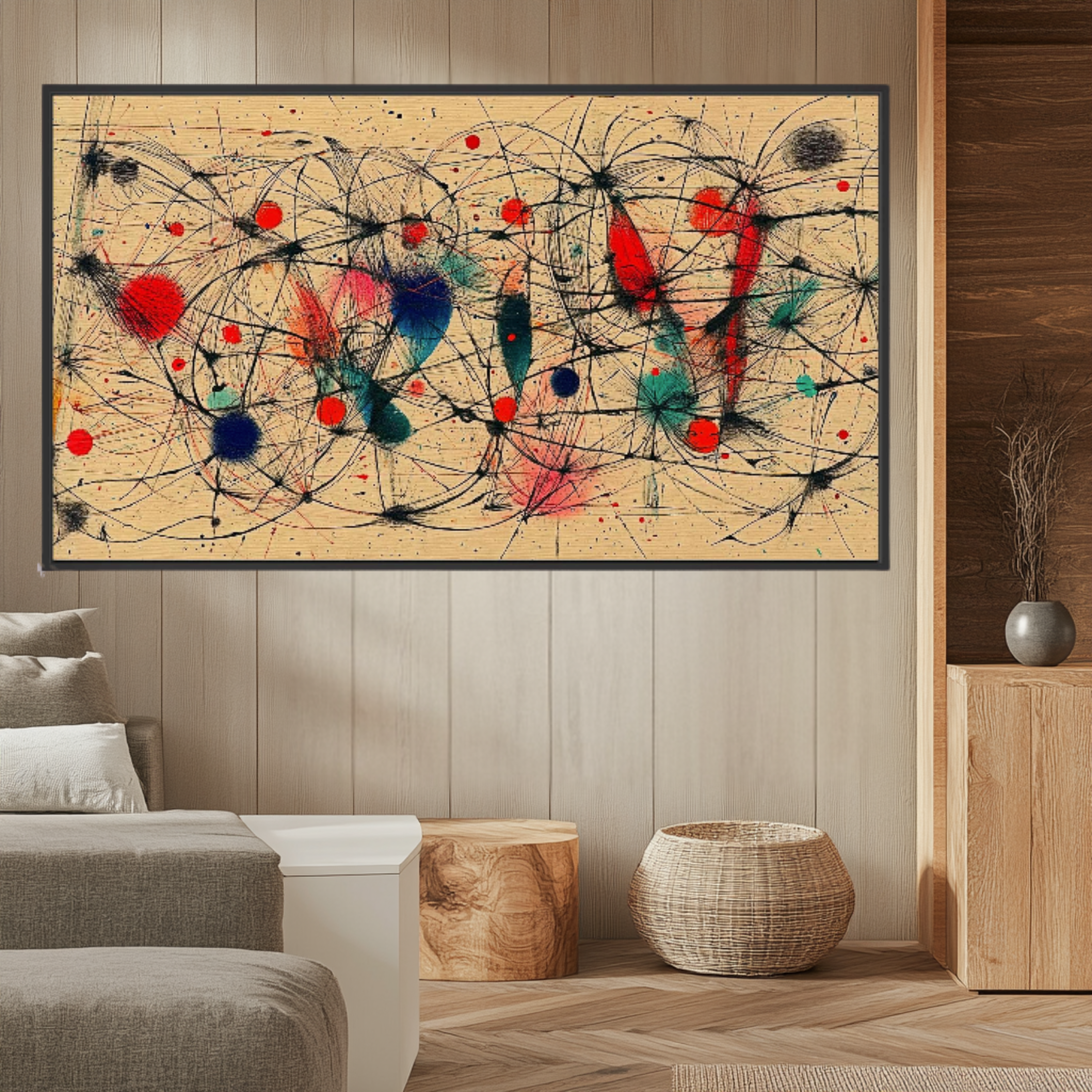 Canvas Print: Cosmic Chaos – Abstract Line Art