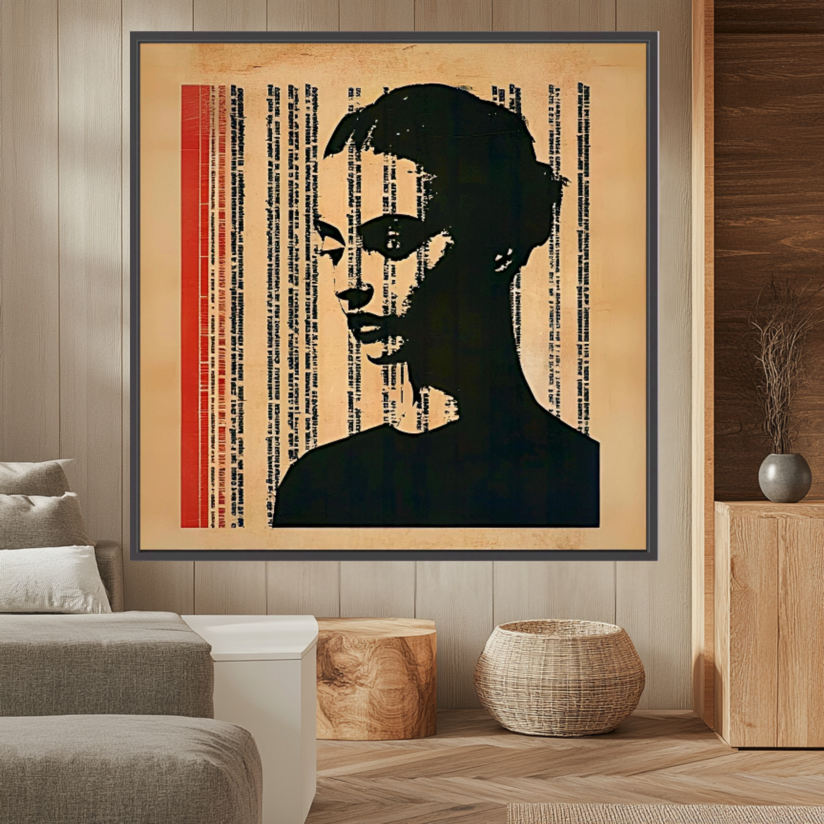 Canvas Print: Coded Identity - Abstract Portrait Art