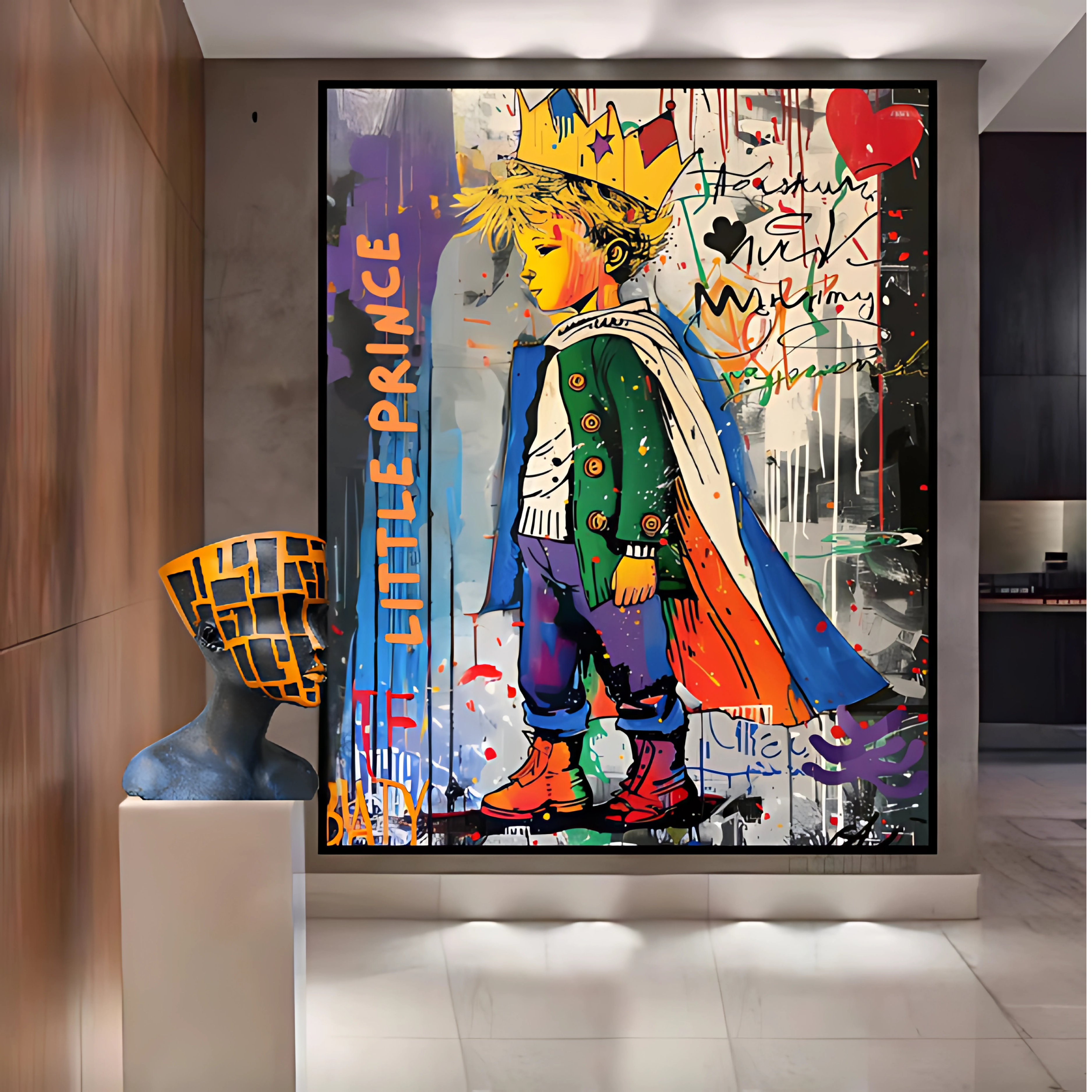 Original Painting : The Little Prince Acrylic Painting – Modern Graffiti Wall Art