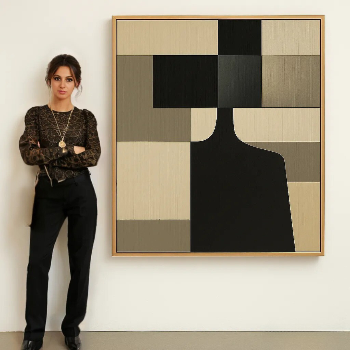 black and beige framed prints