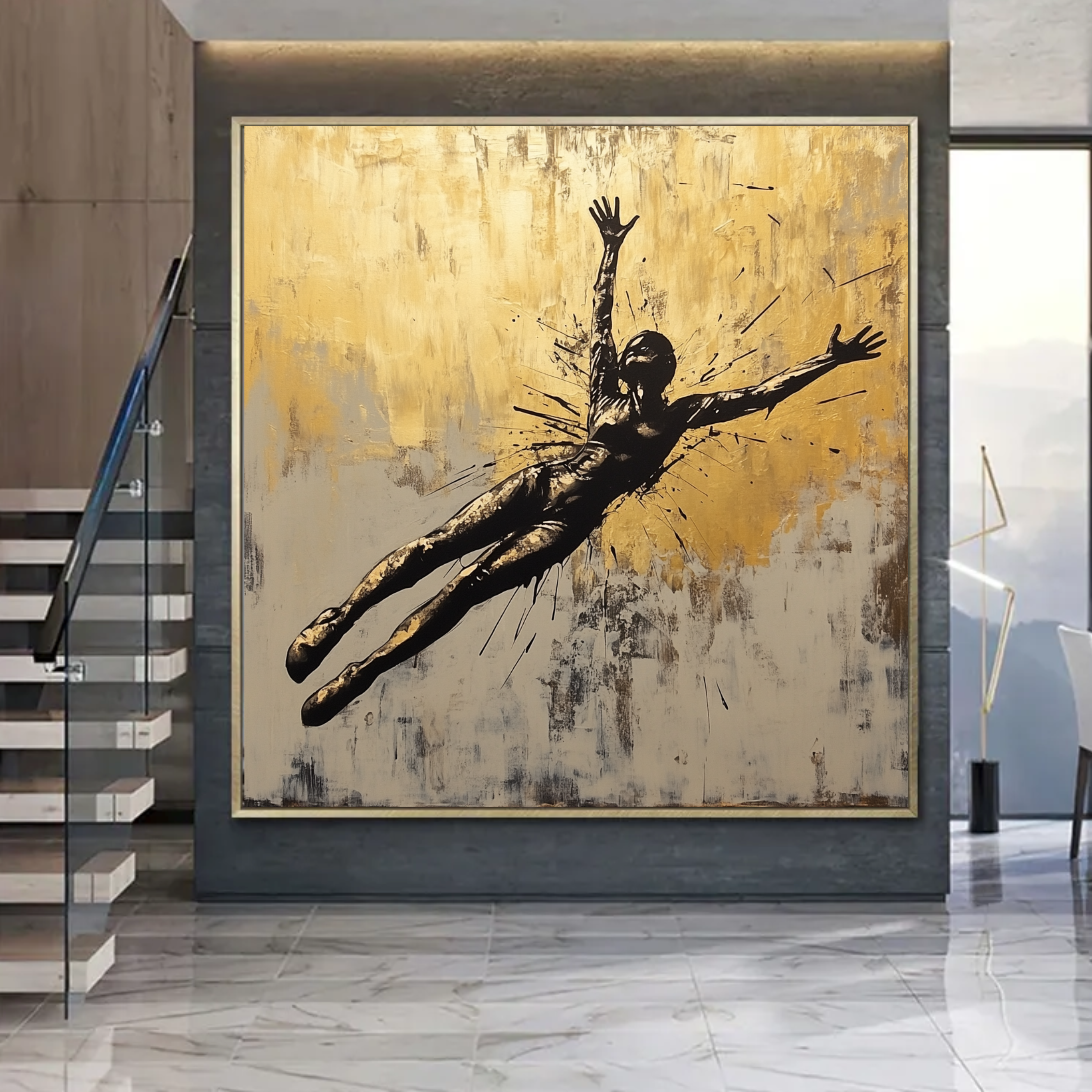 Original Painting : "Golden Flight" - Chiara Rossetti