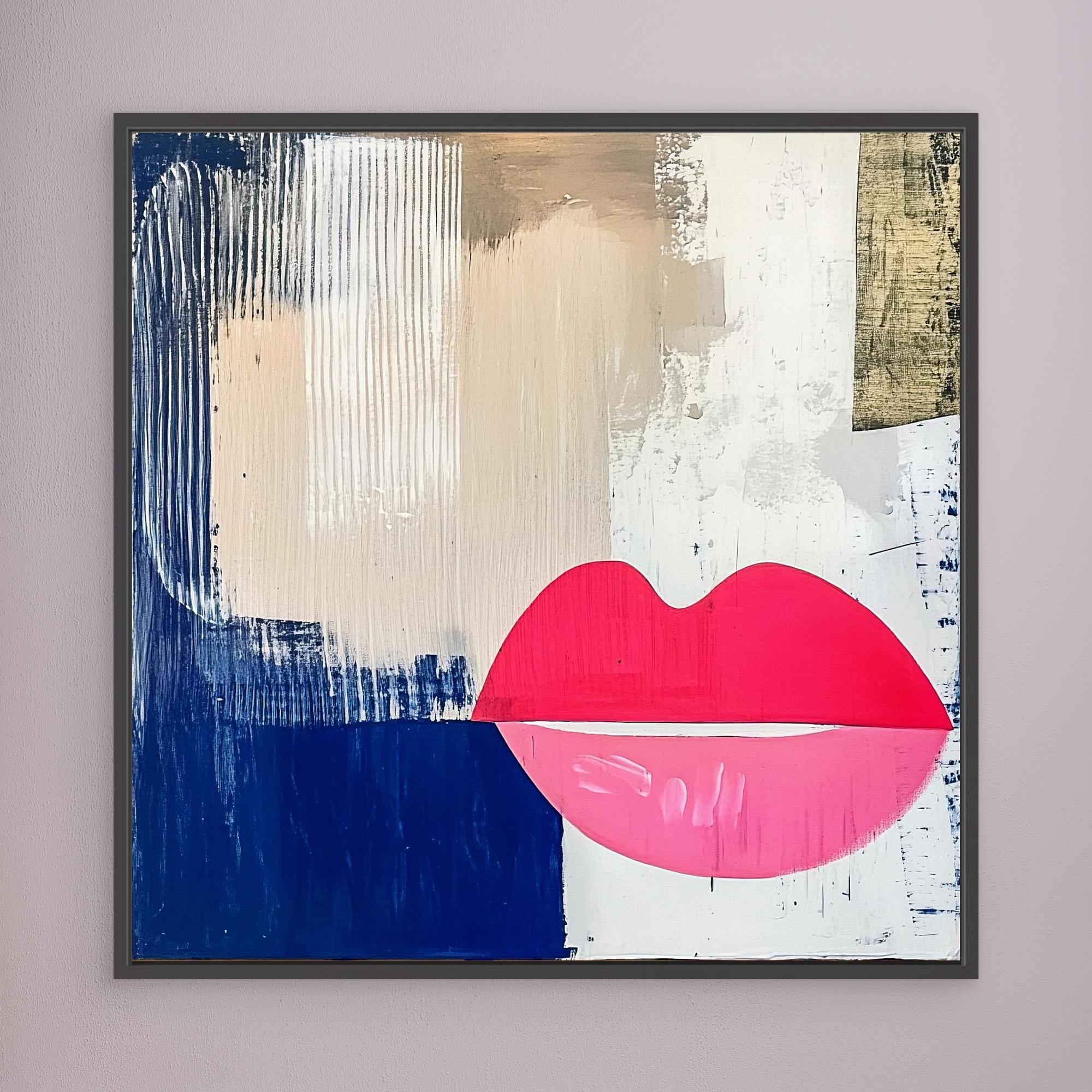  Canvas Print : Lips Abstract Print – Modern Wall Art on Canvas