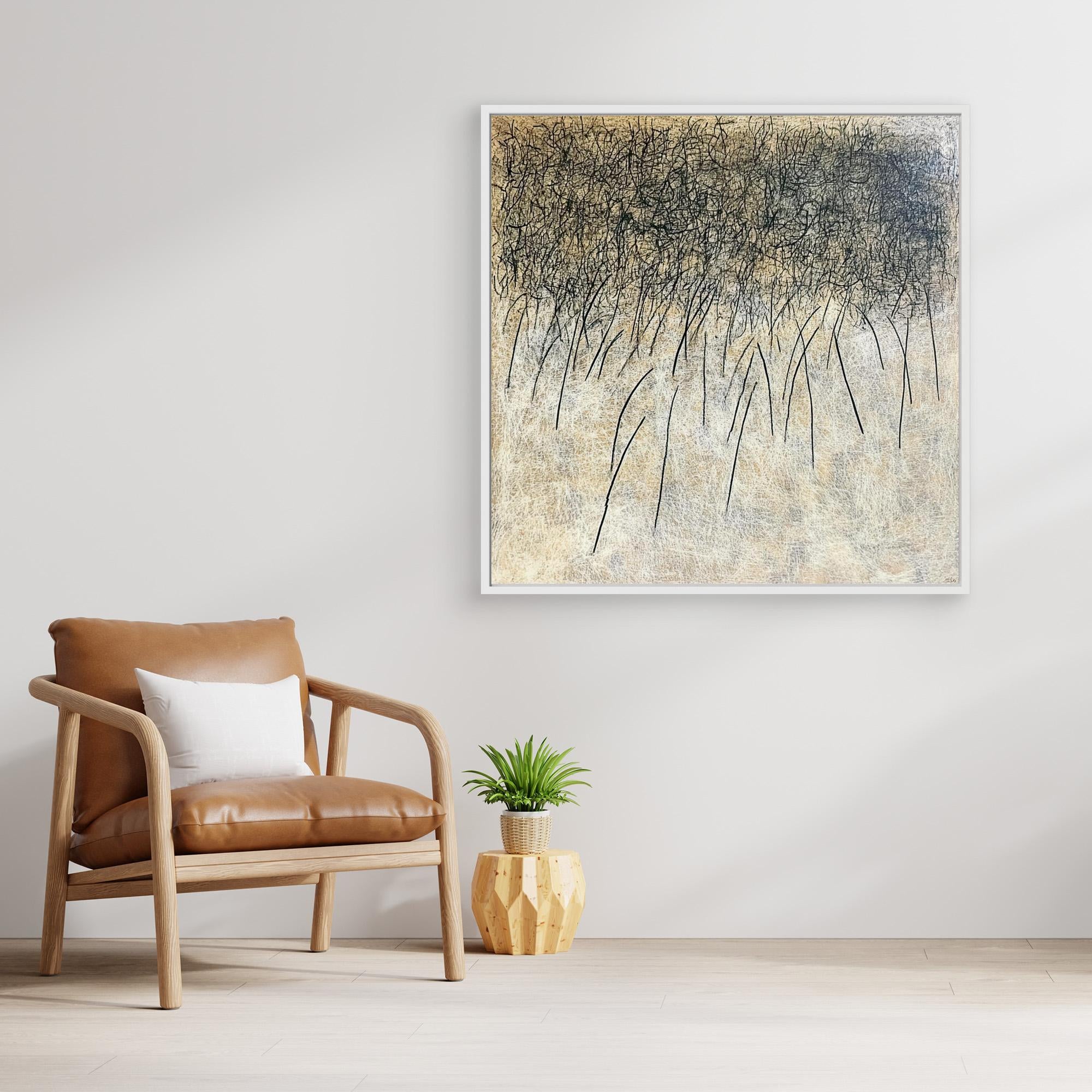 Canvas Print: Whispering Fields - Minimalist Abstract Line Art